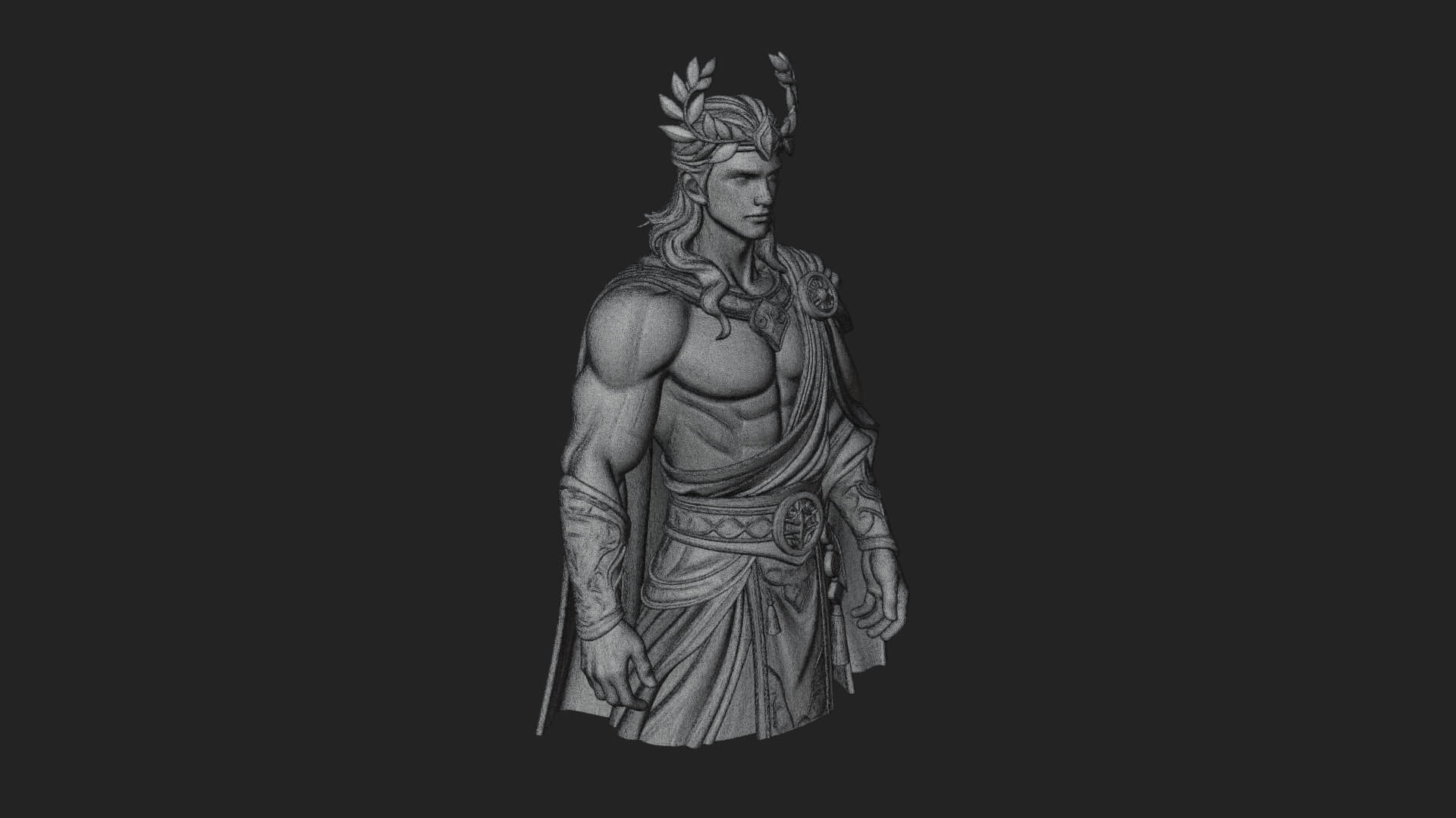 Greek Warrior God Statue Design 23 3D Print Model 3D Model