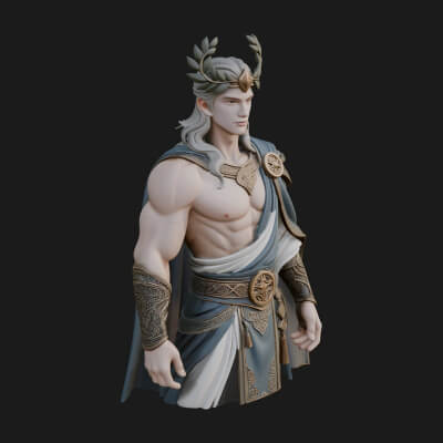 Greek Warrior God Statue Design 23 3D Print Model