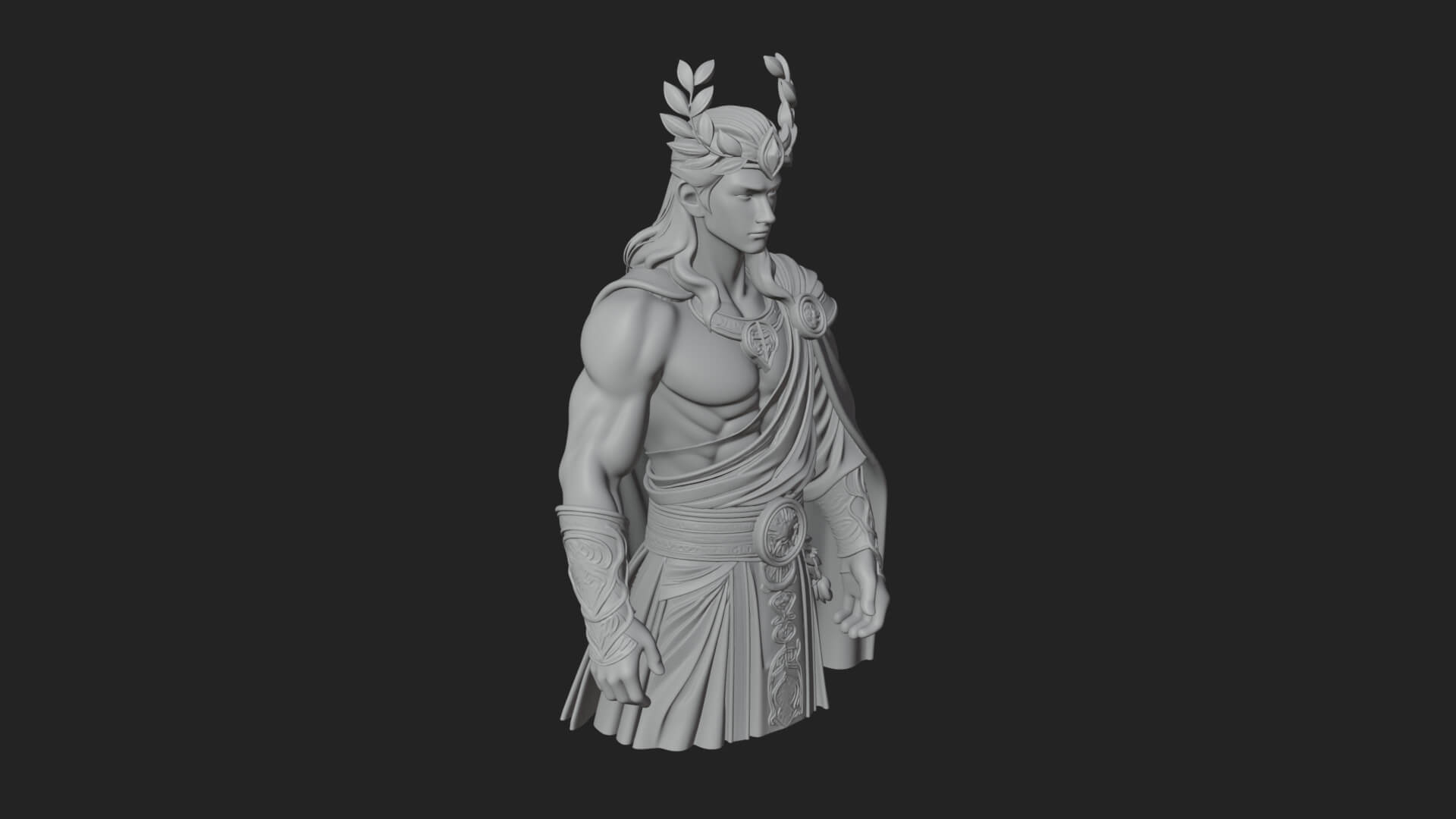Greek Warrior God Statue Design 24 3D Print Model 3D Model