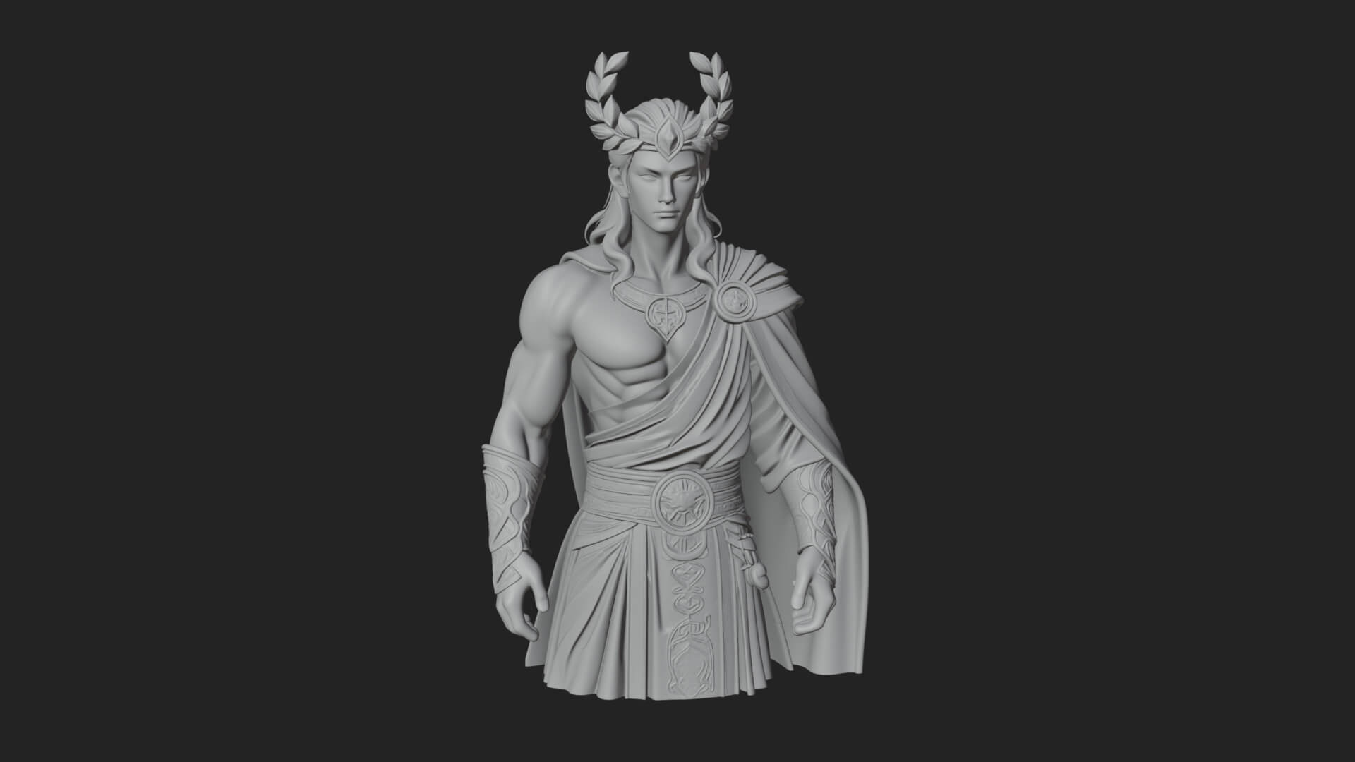Greek Warrior God Statue Design 24 3D Print Model 3D Model