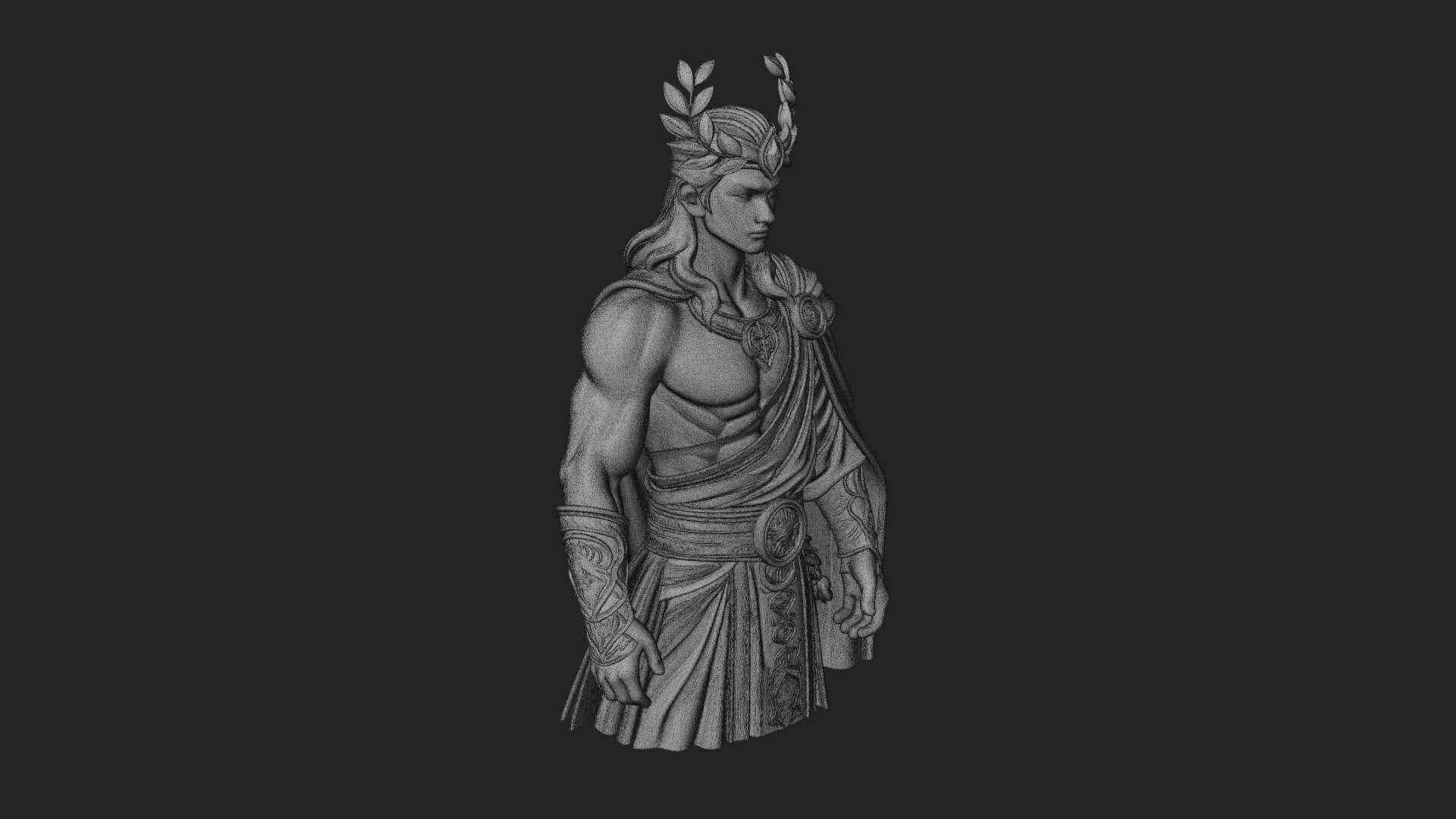 Greek Warrior God Statue Design 24 3D Print Model 3D Model
