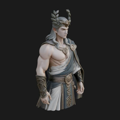 Greek Warrior God Statue Design 24 3D Print Model