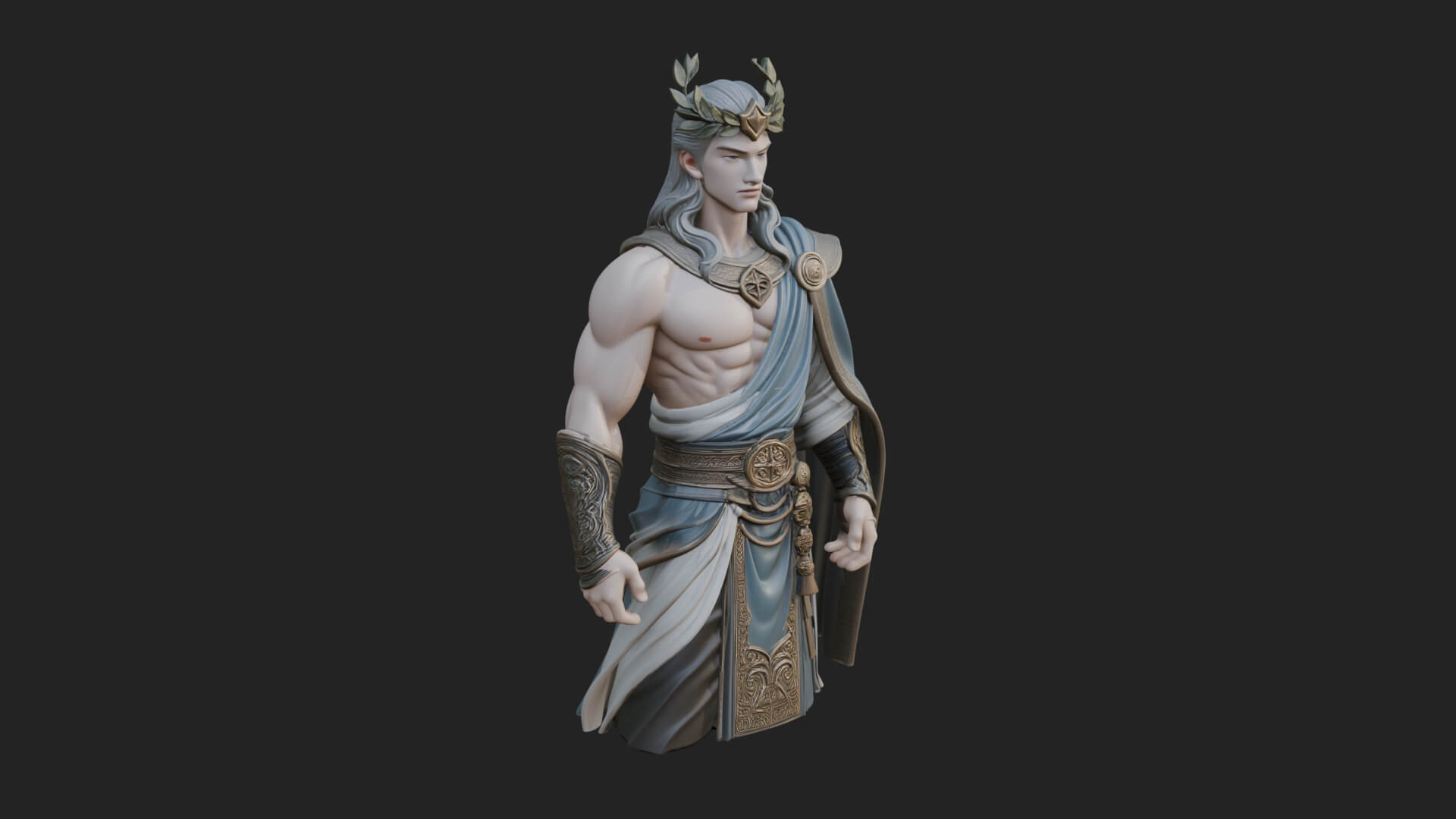 Greek Warrior God Statue Design 25 3D Print Model 3D Model