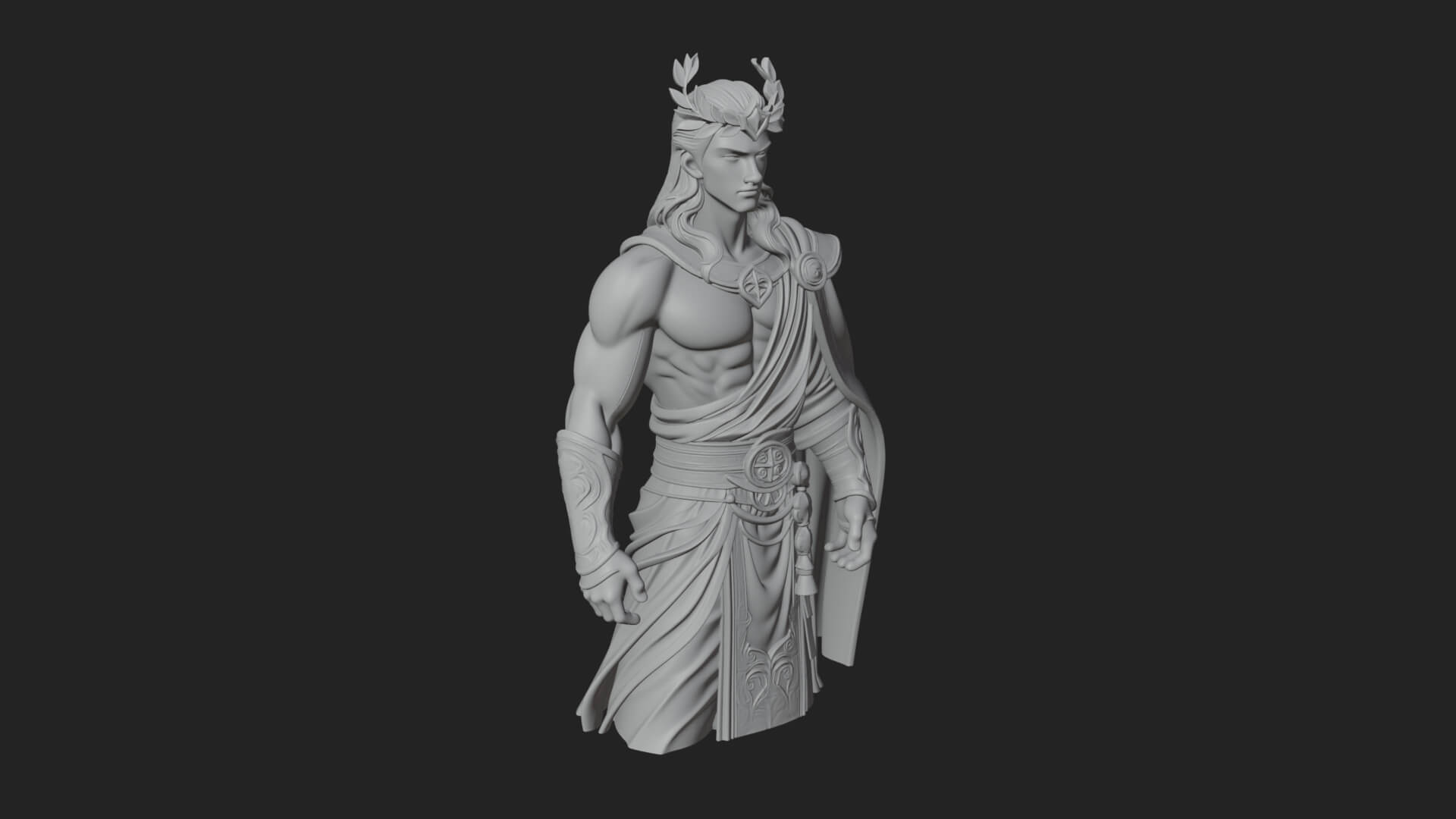 Greek Warrior God Statue Design 25 3D Print Model 3D Model