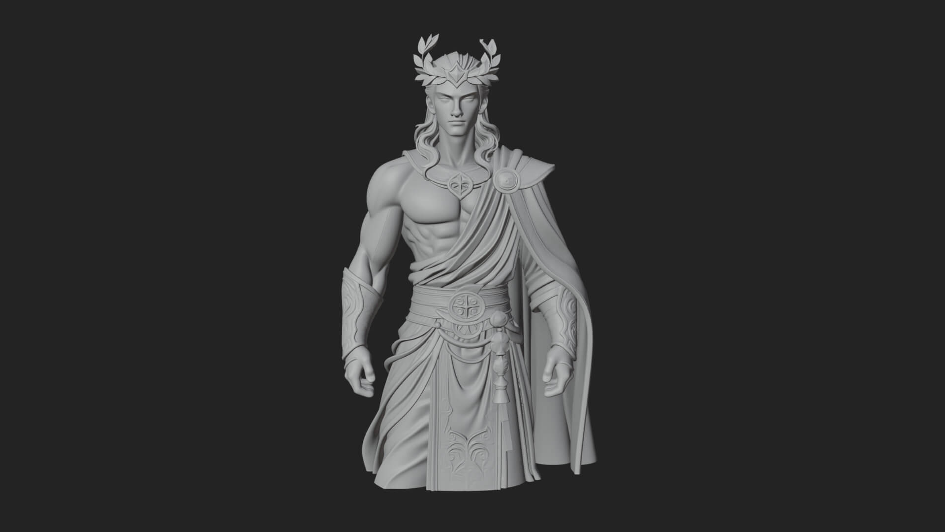 Greek Warrior God Statue Design 25 3D Print Model 3D Model