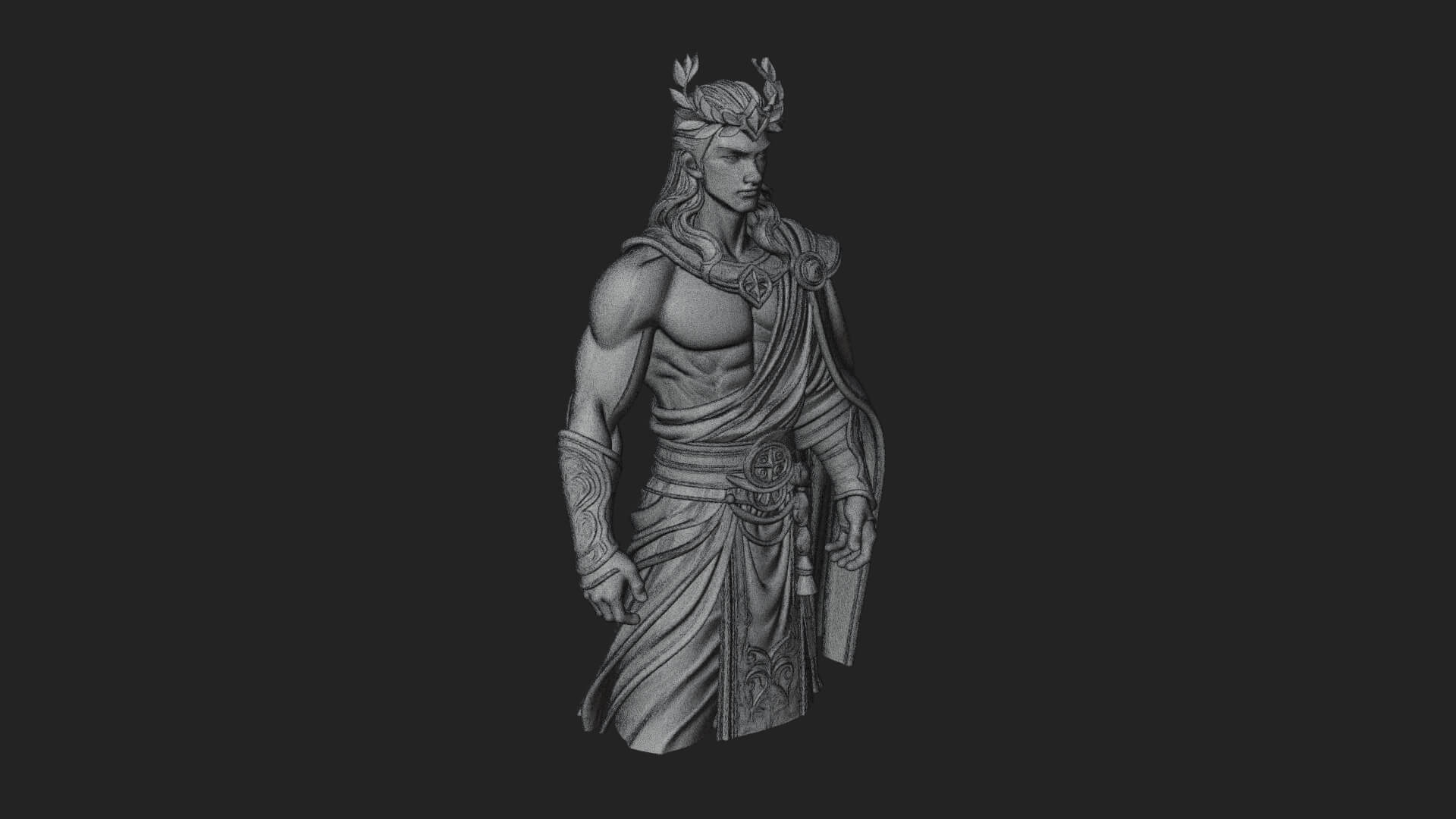 Greek Warrior God Statue Design 25 3D Print Model 3D Model