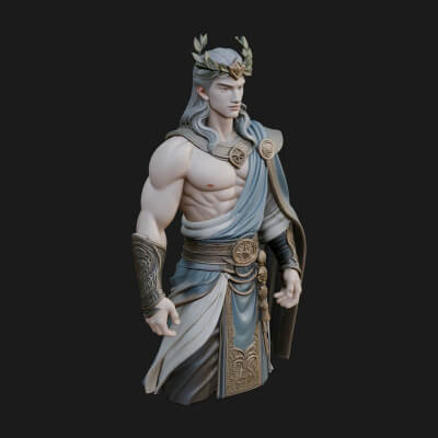 Greek Warrior God Statue Design 25 3D Print Model