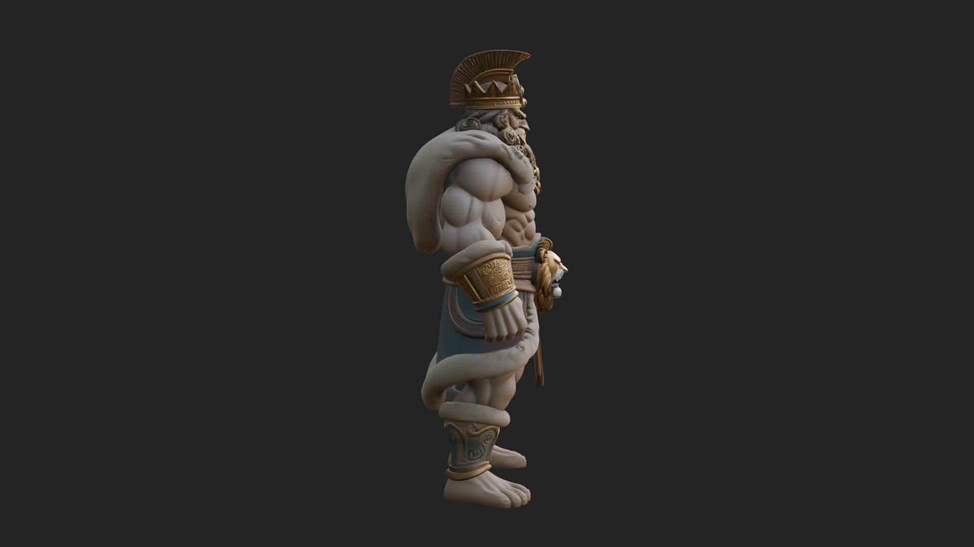 Greek Warrior God Statue Design 26 3D Print Model 3D Model