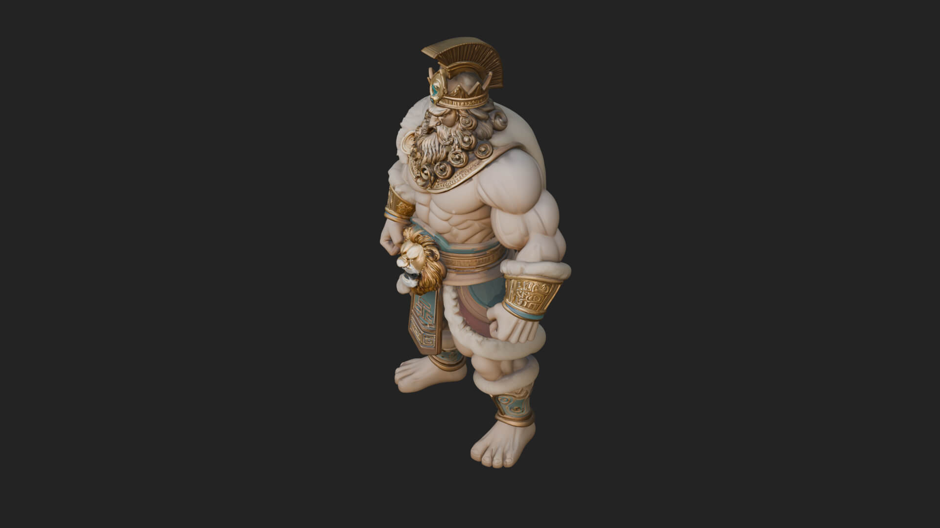 Greek Warrior God Statue Design 26 3D Print Model 3D Model