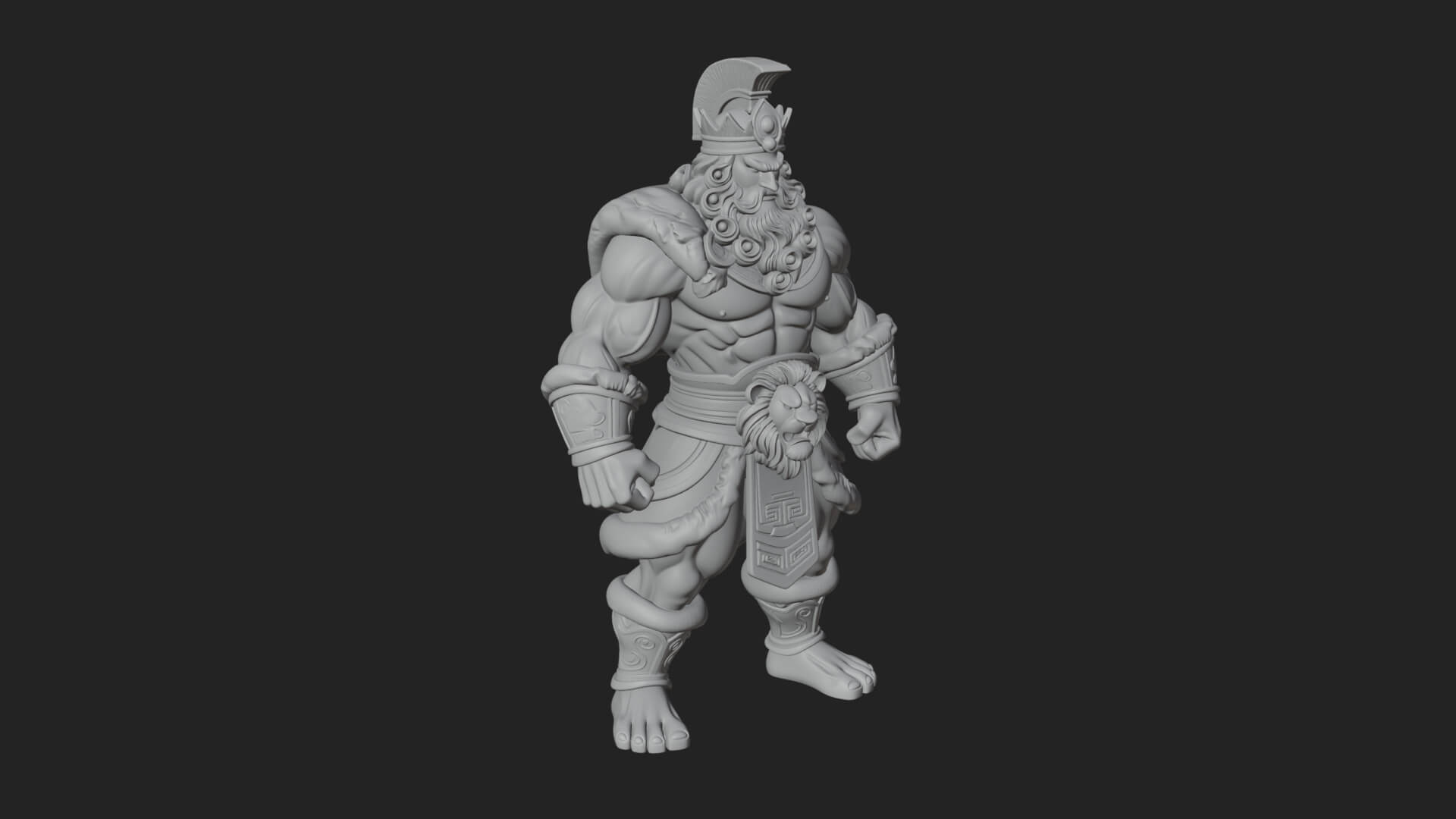 Greek Warrior God Statue Design 26 3D Print Model 3D Model
