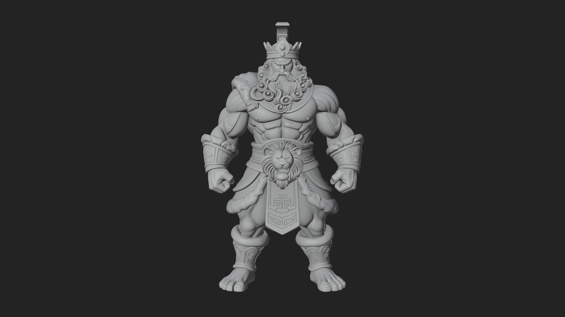 Greek Warrior God Statue Design 26 3D Print Model 3D Model