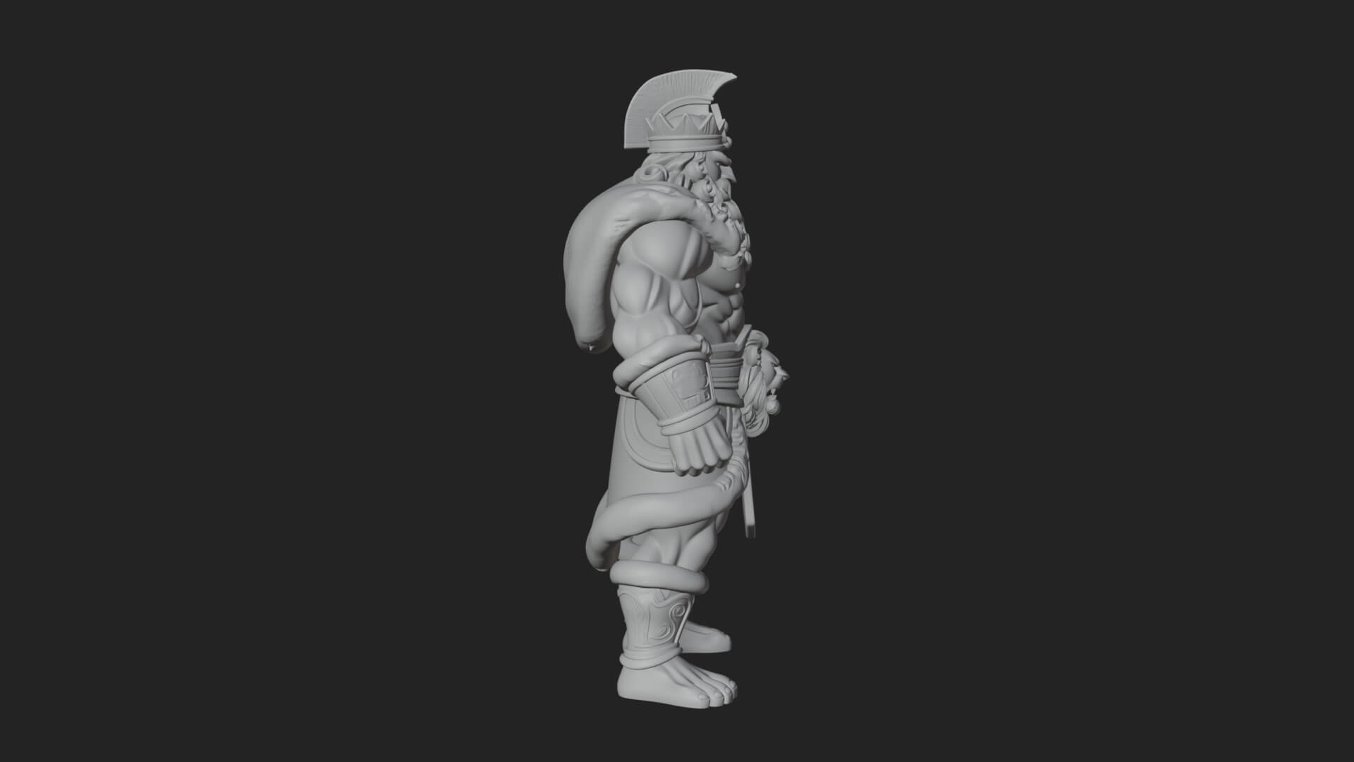 Greek Warrior God Statue Design 26 3D Print Model 3D Model