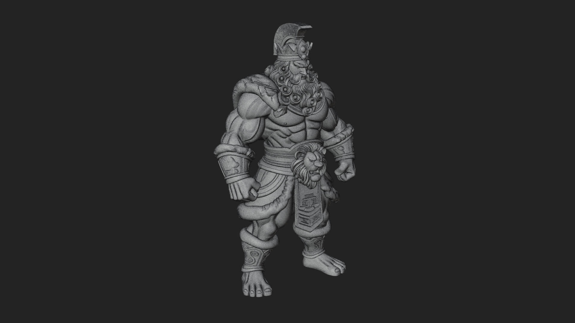 Greek Warrior God Statue Design 26 3D Print Model 3D Model