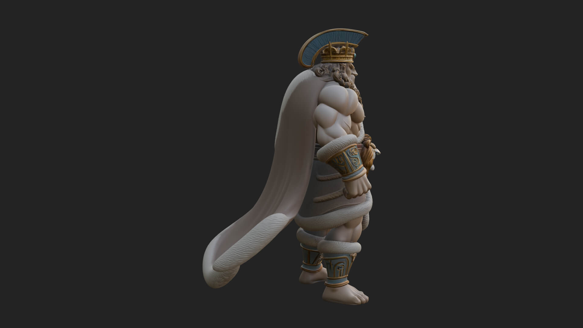 Greek Warrior God Statue Design 27 3D Print Model 3D Model