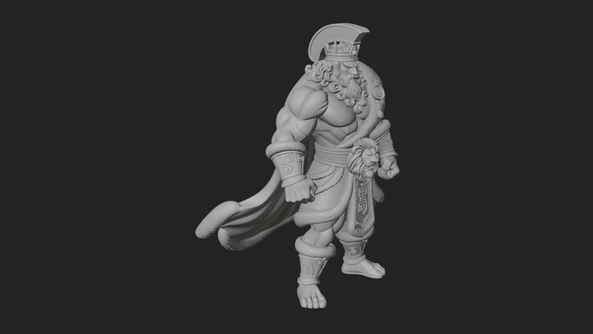 Greek Warrior God Statue Design 27 3D Print Model 3D Model