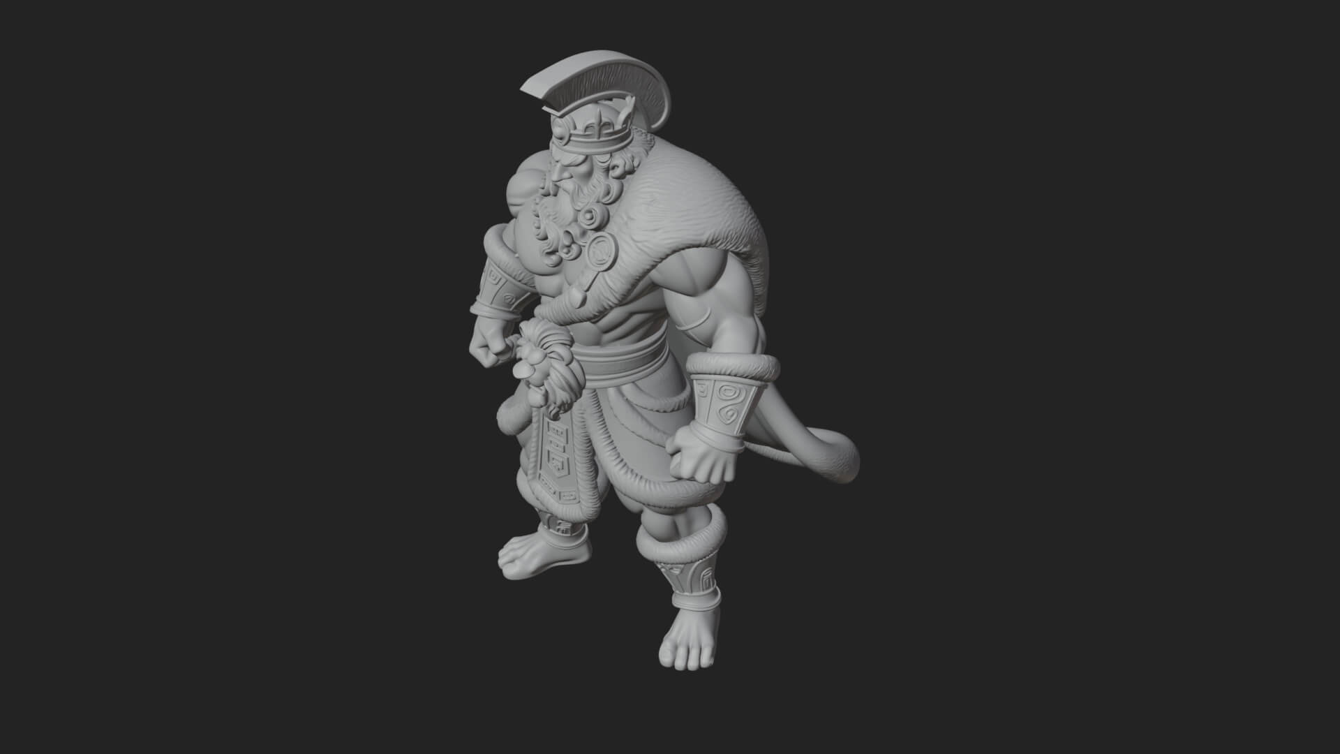 Greek Warrior God Statue Design 27 3D Print Model 3D Model