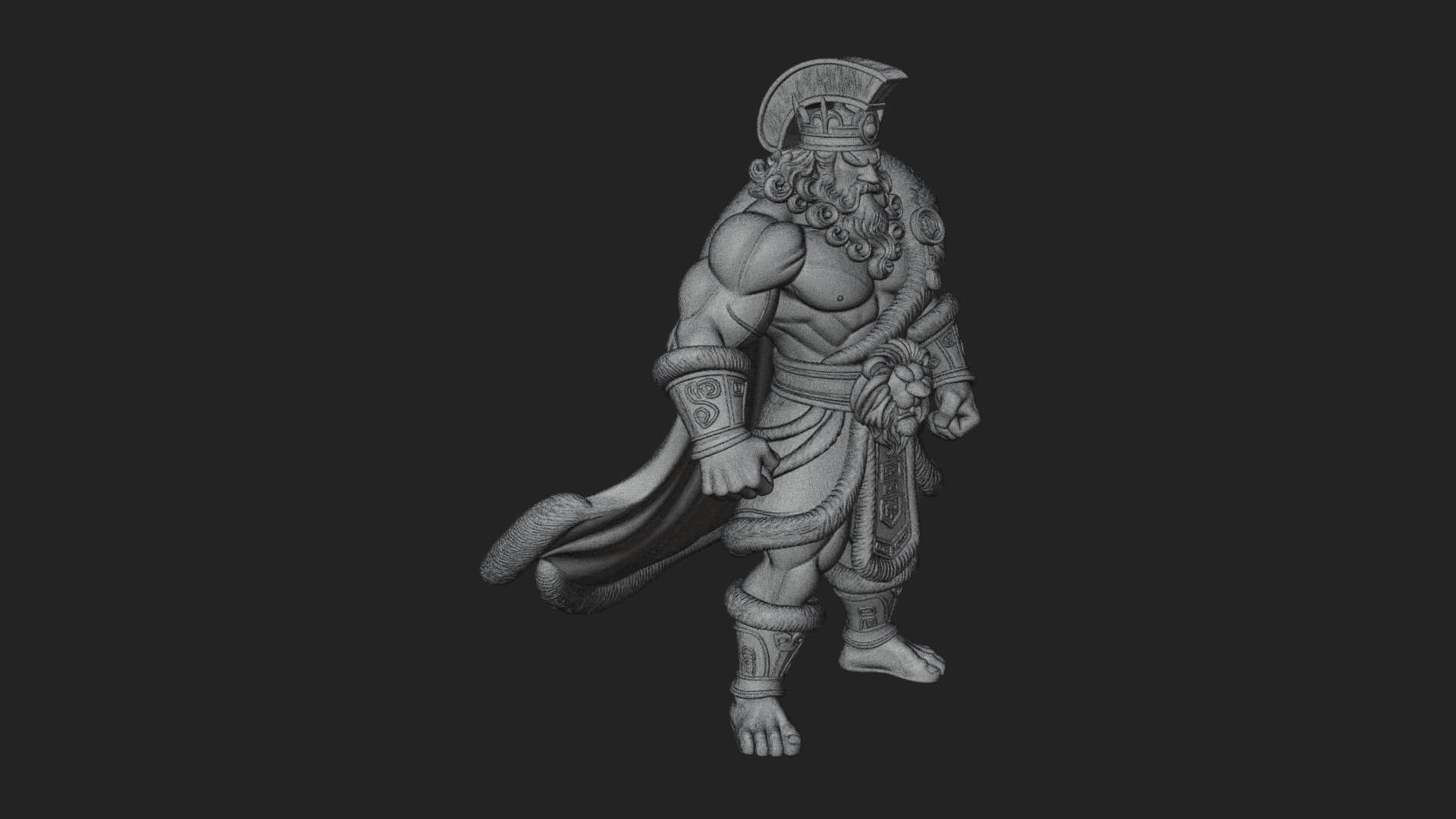 Greek Warrior God Statue Design 27 3D Print Model 3D Model