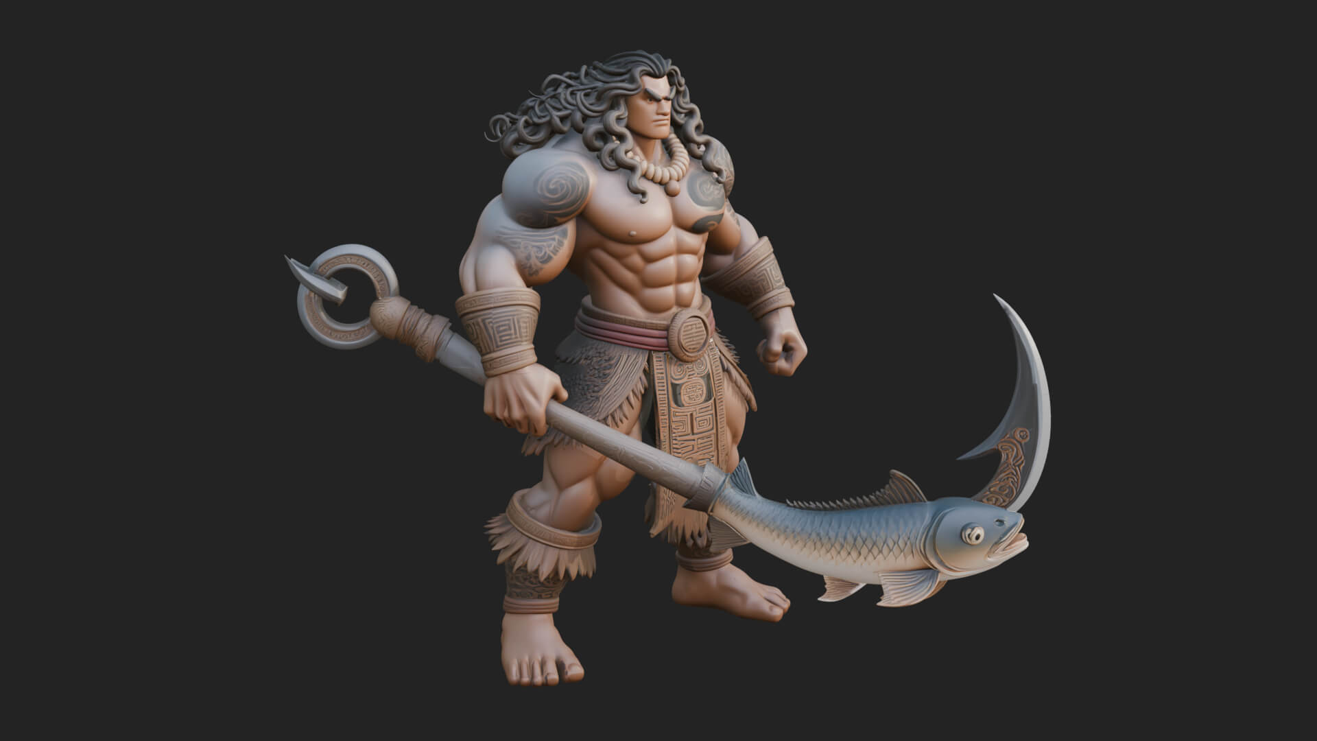 Greek Warrior God Statue Design 28 3D Print Model 3D Model