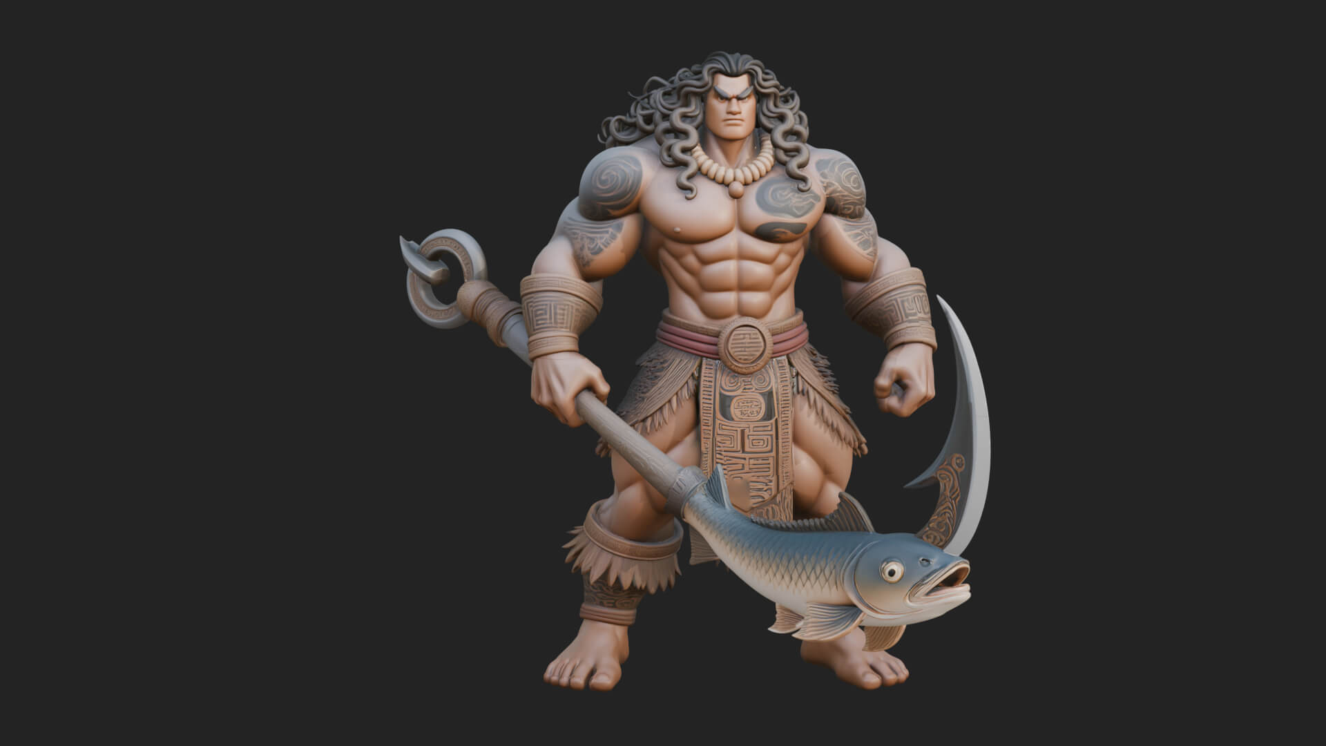 Greek Warrior God Statue Design 28 3D Print Model 3D Model