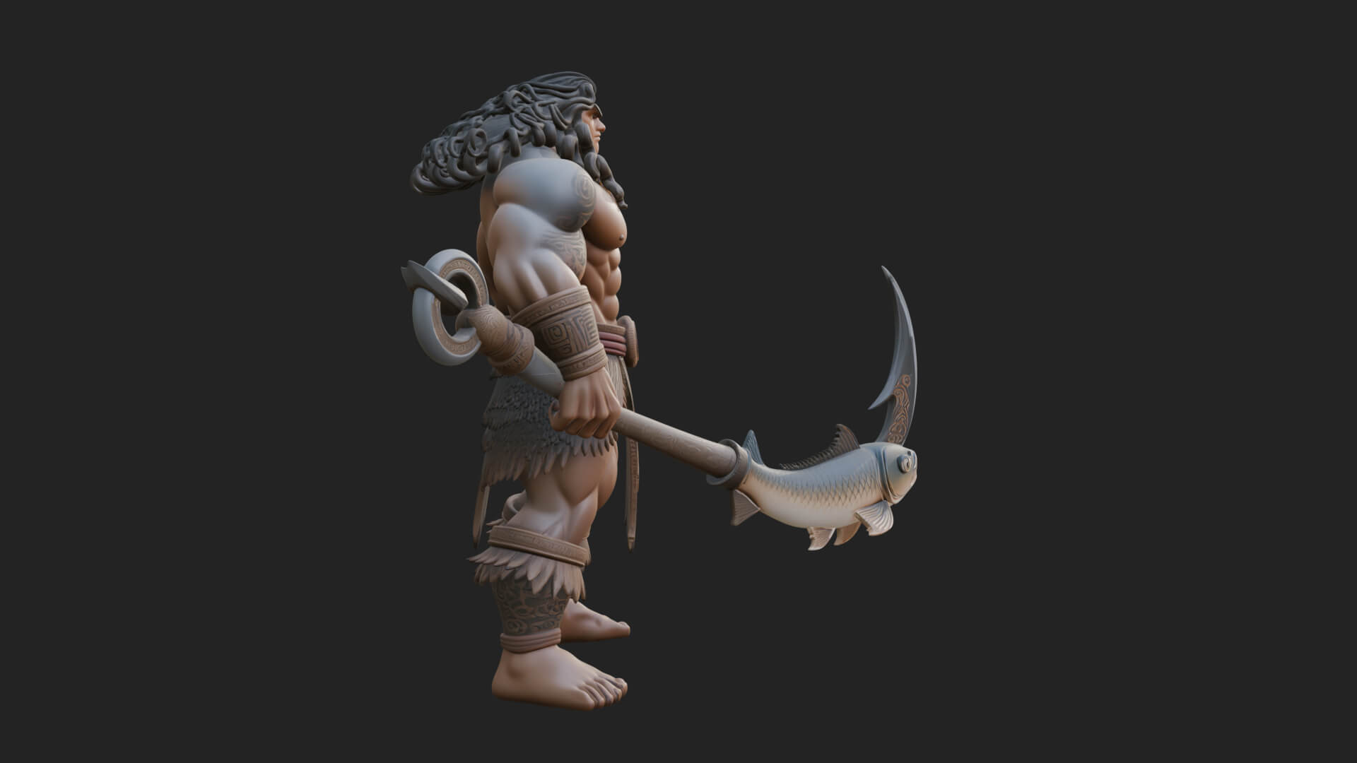 Greek Warrior God Statue Design 28 3D Print Model 3D Model