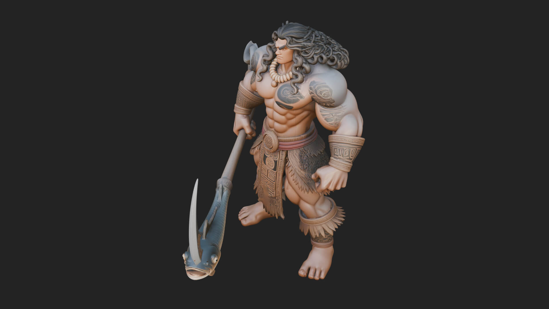 Greek Warrior God Statue Design 28 3D Print Model 3D Model