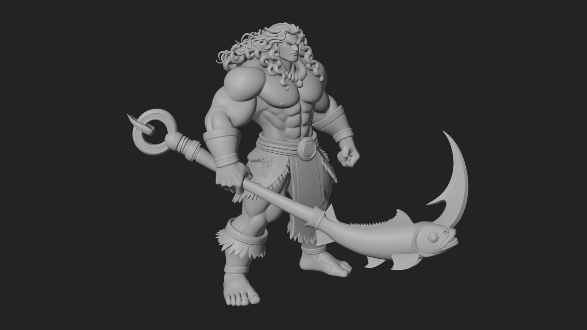 Greek Warrior God Statue Design 28 3D Print Model 3D Model