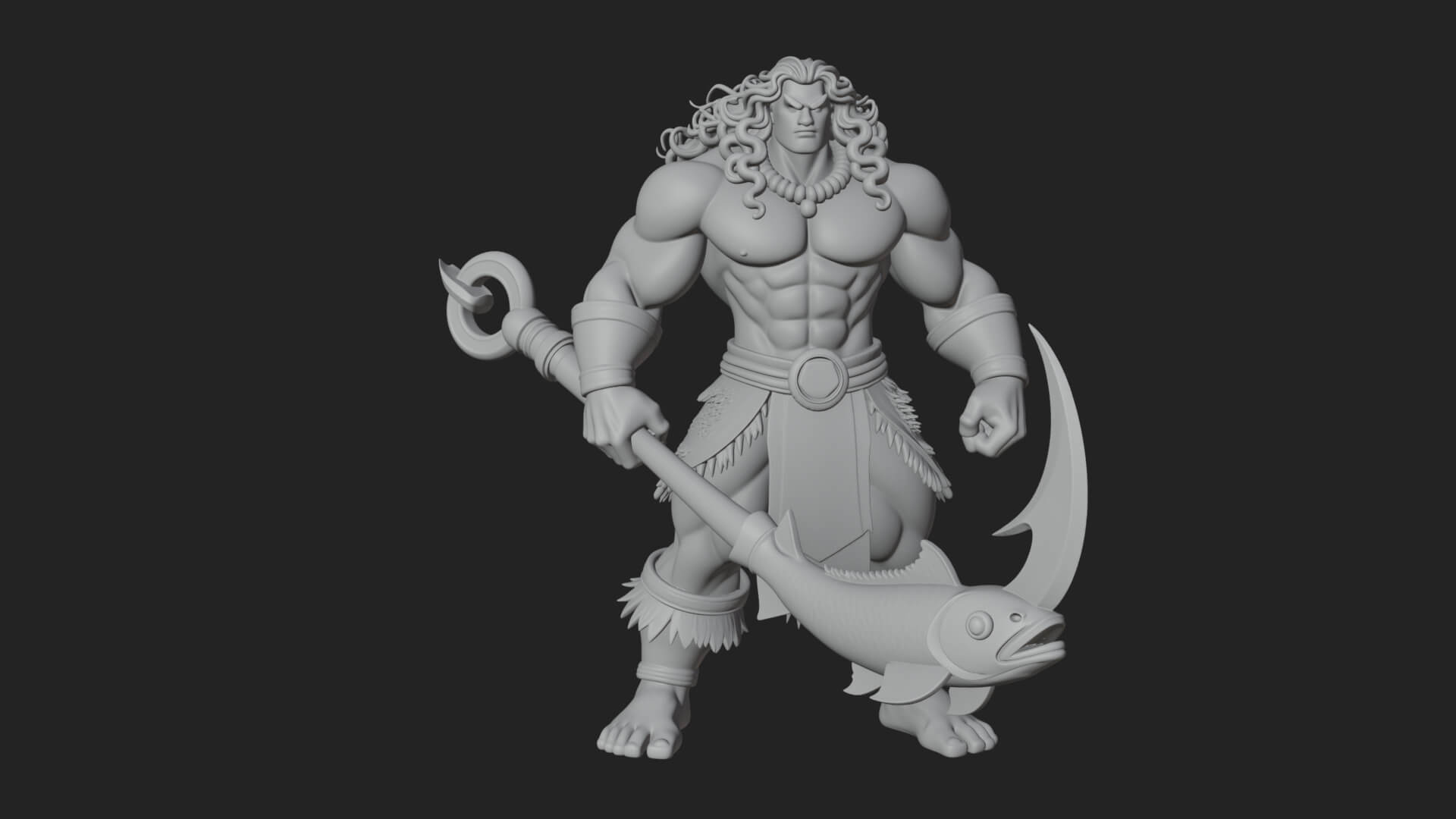 Greek Warrior God Statue Design 28 3D Print Model 3D Model