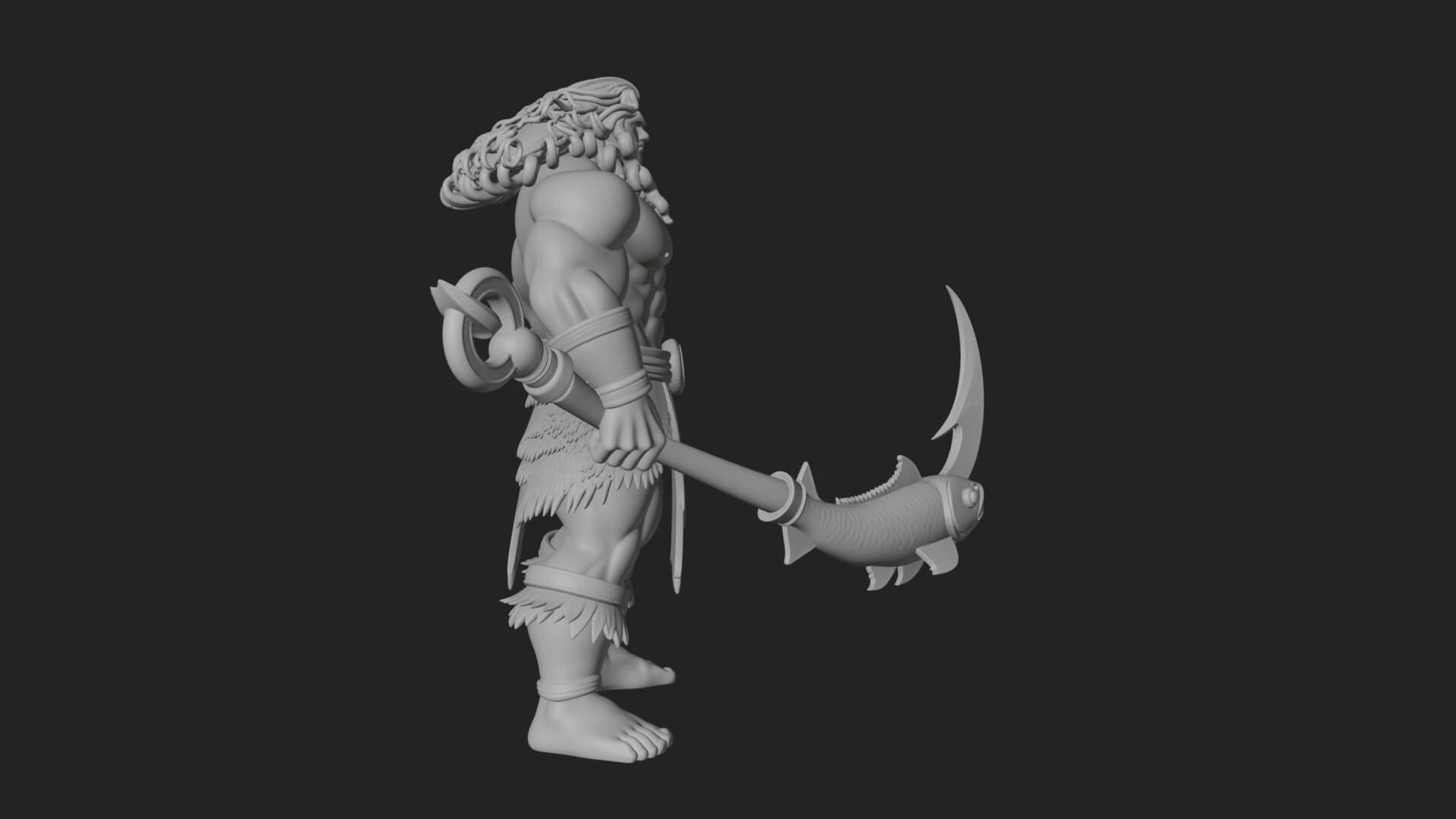 Greek Warrior God Statue Design 28 3D Print Model 3D Model