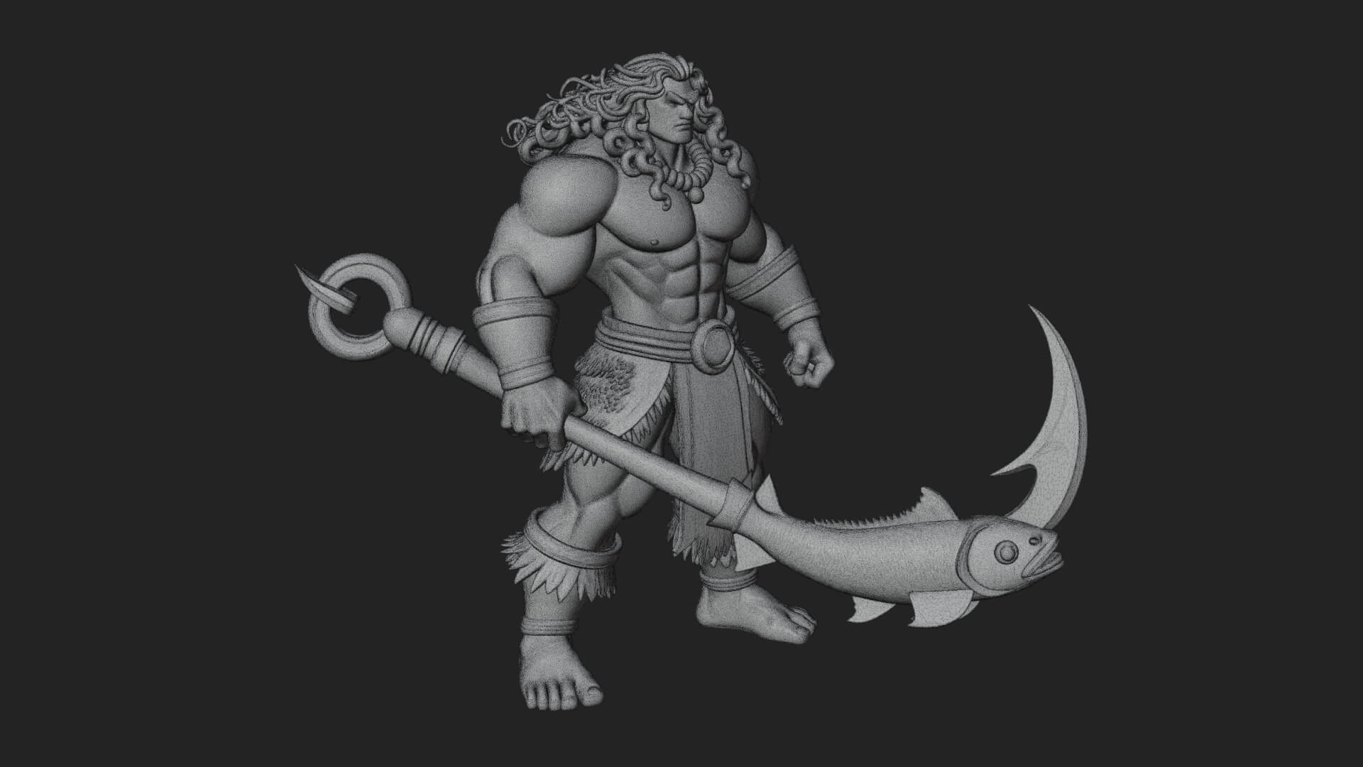 Greek Warrior God Statue Design 28 3D Print Model 3D Model