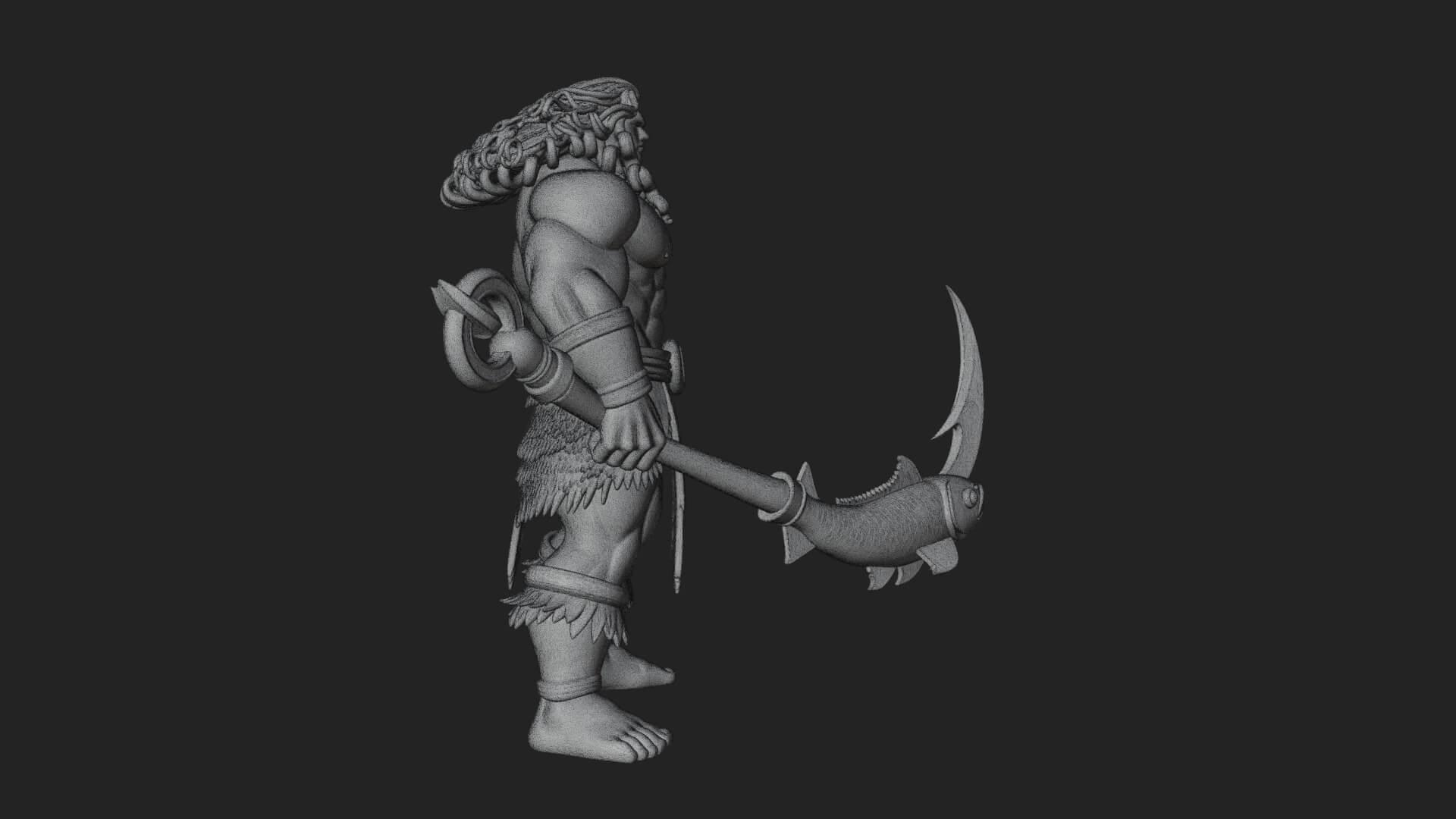 Greek Warrior God Statue Design 28 3D Print Model 3D Model