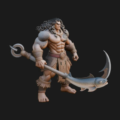 Greek Warrior God Statue Design 28 3D Print Model