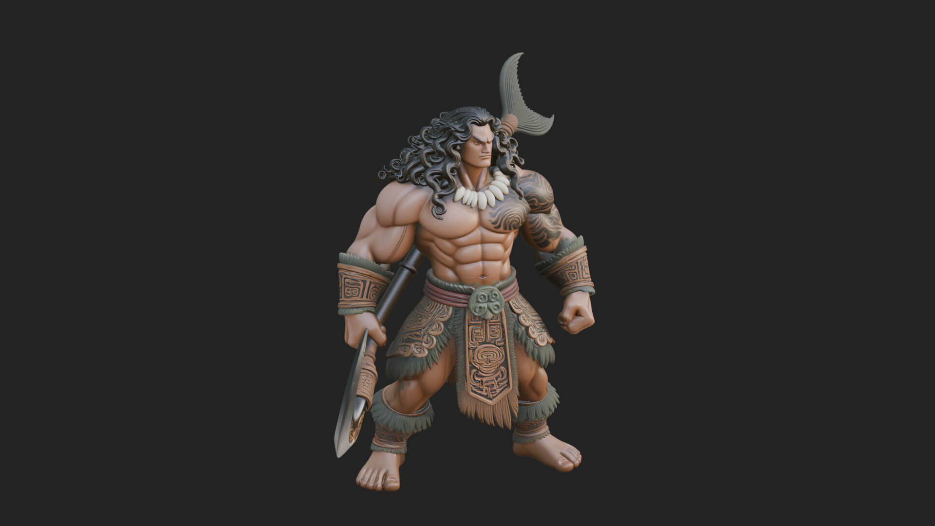 Greek Warrior God Statue Design 29 3D Print Model 3D Model