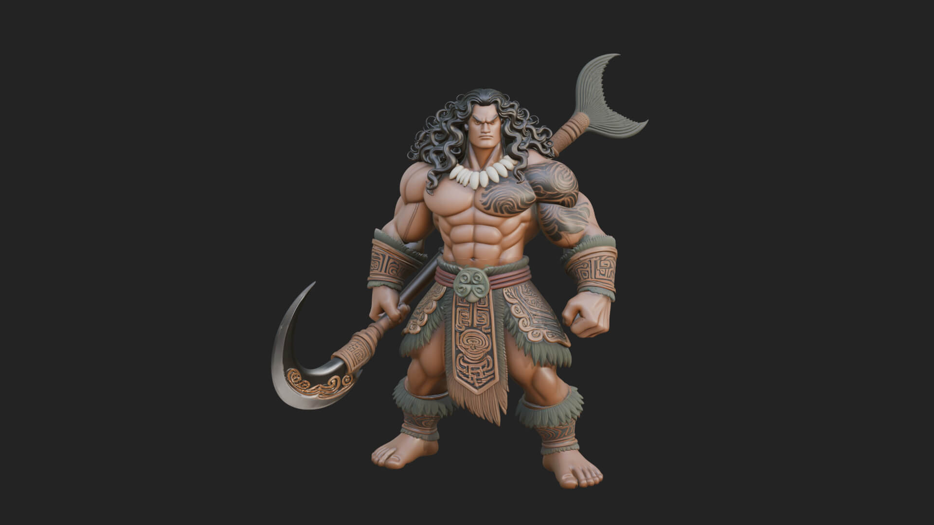 Greek Warrior God Statue Design 29 3D Print Model 3D Model