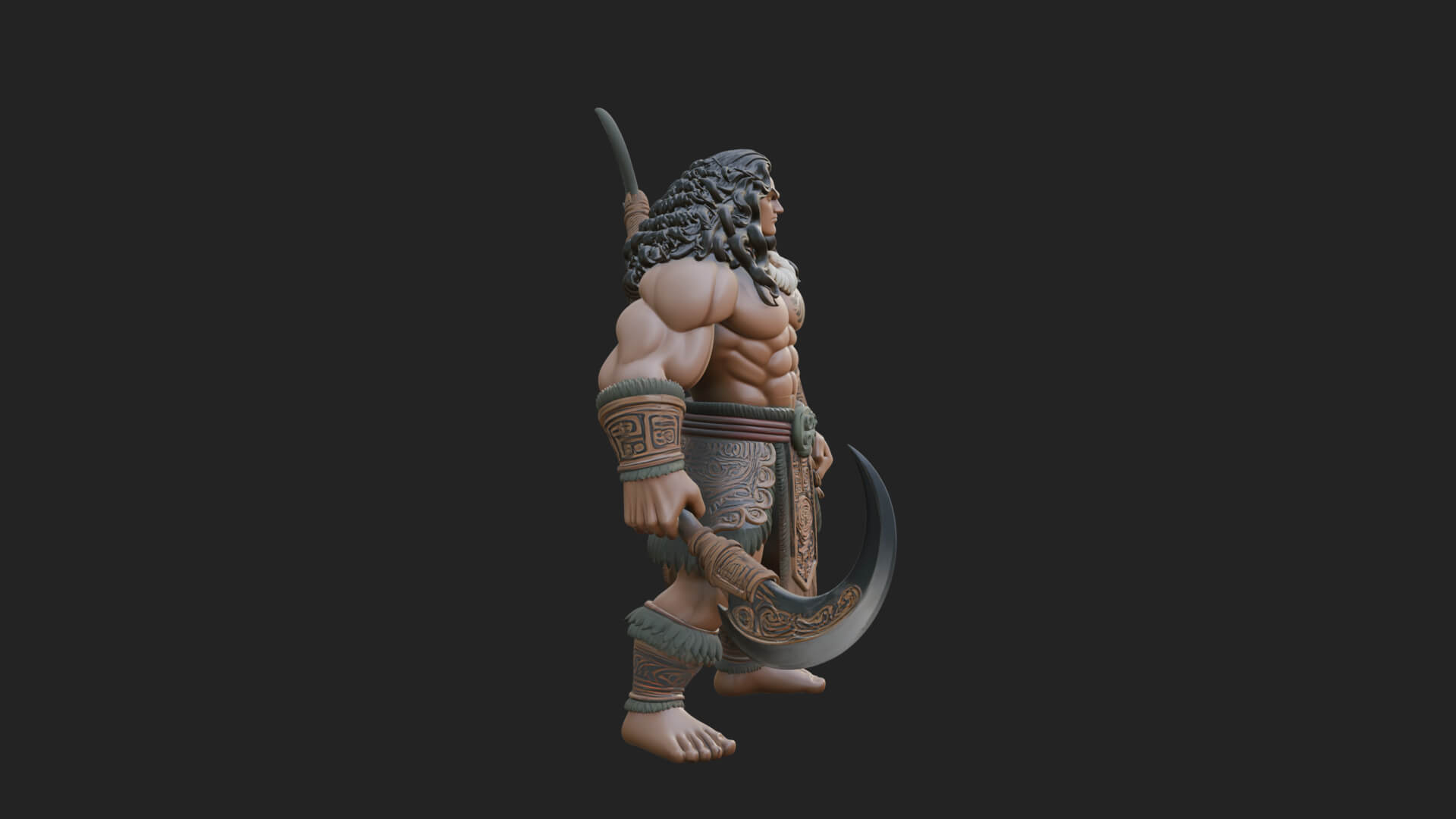 Greek Warrior God Statue Design 29 3D Print Model 3D Model