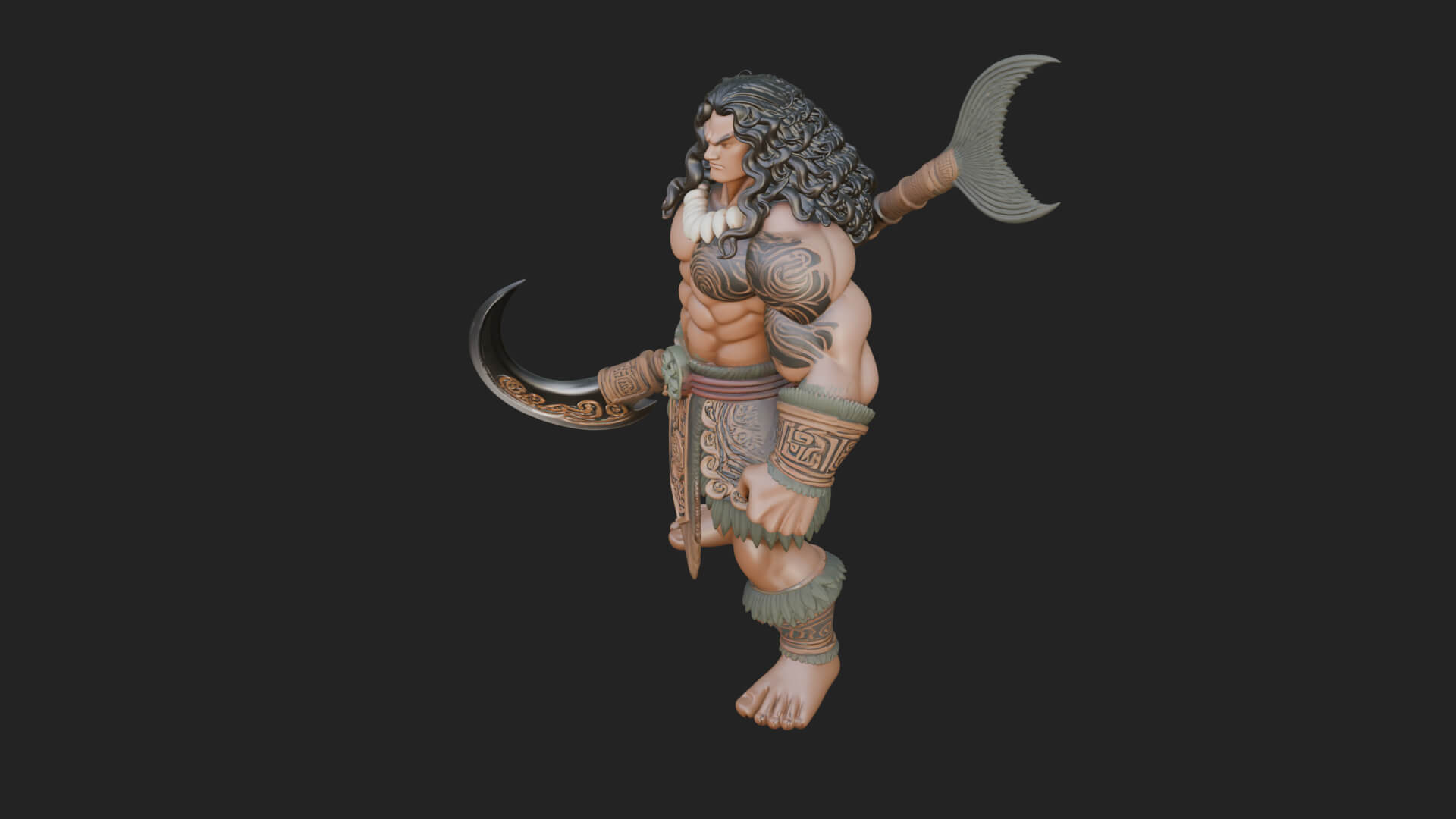 Greek Warrior God Statue Design 29 3D Print Model 3D Model