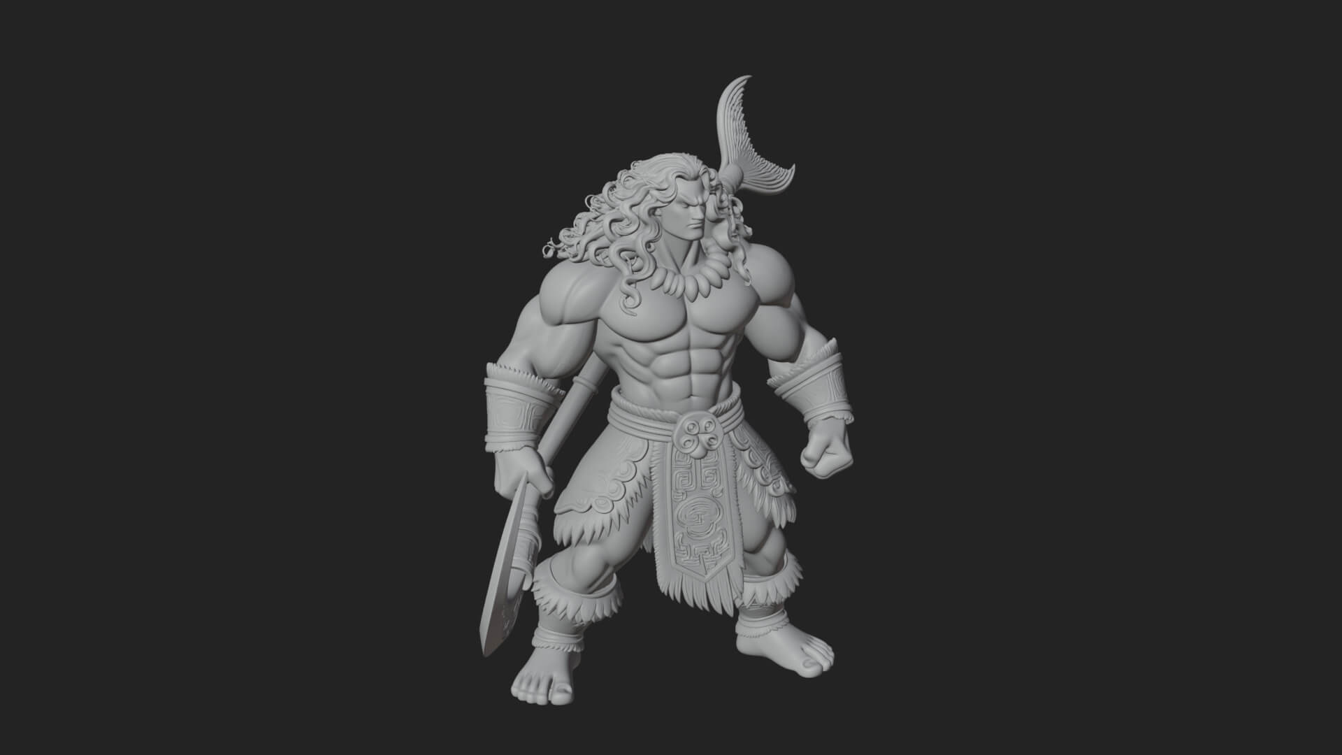 Greek Warrior God Statue Design 29 3D Print Model 3D Model