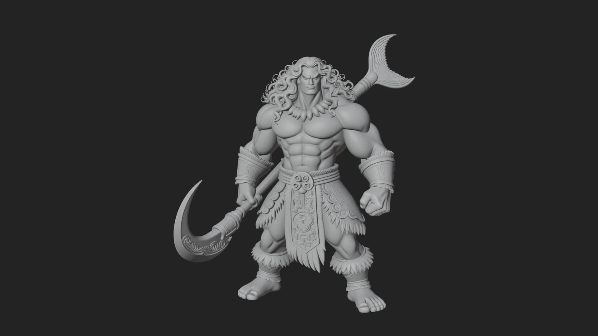 Greek Warrior God Statue Design 29 3D Print Model 3D Model