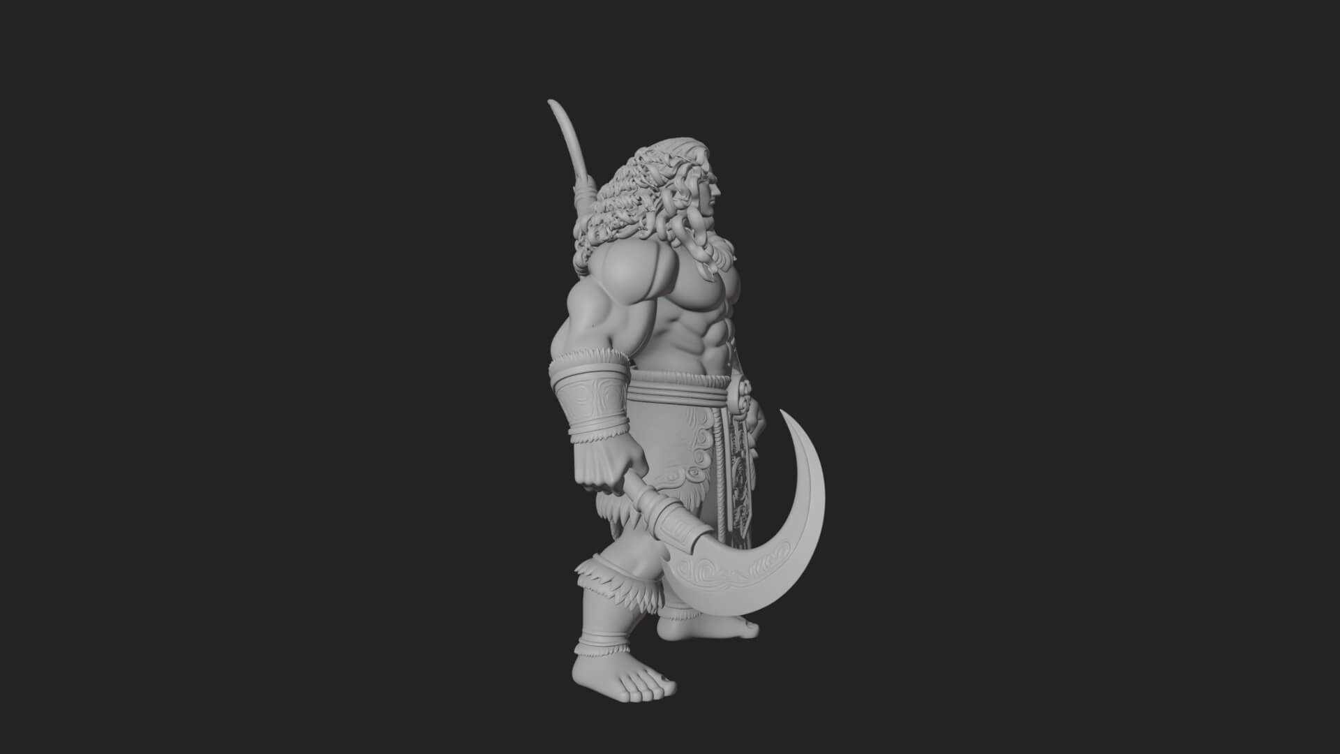 Greek Warrior God Statue Design 29 3D Print Model 3D Model