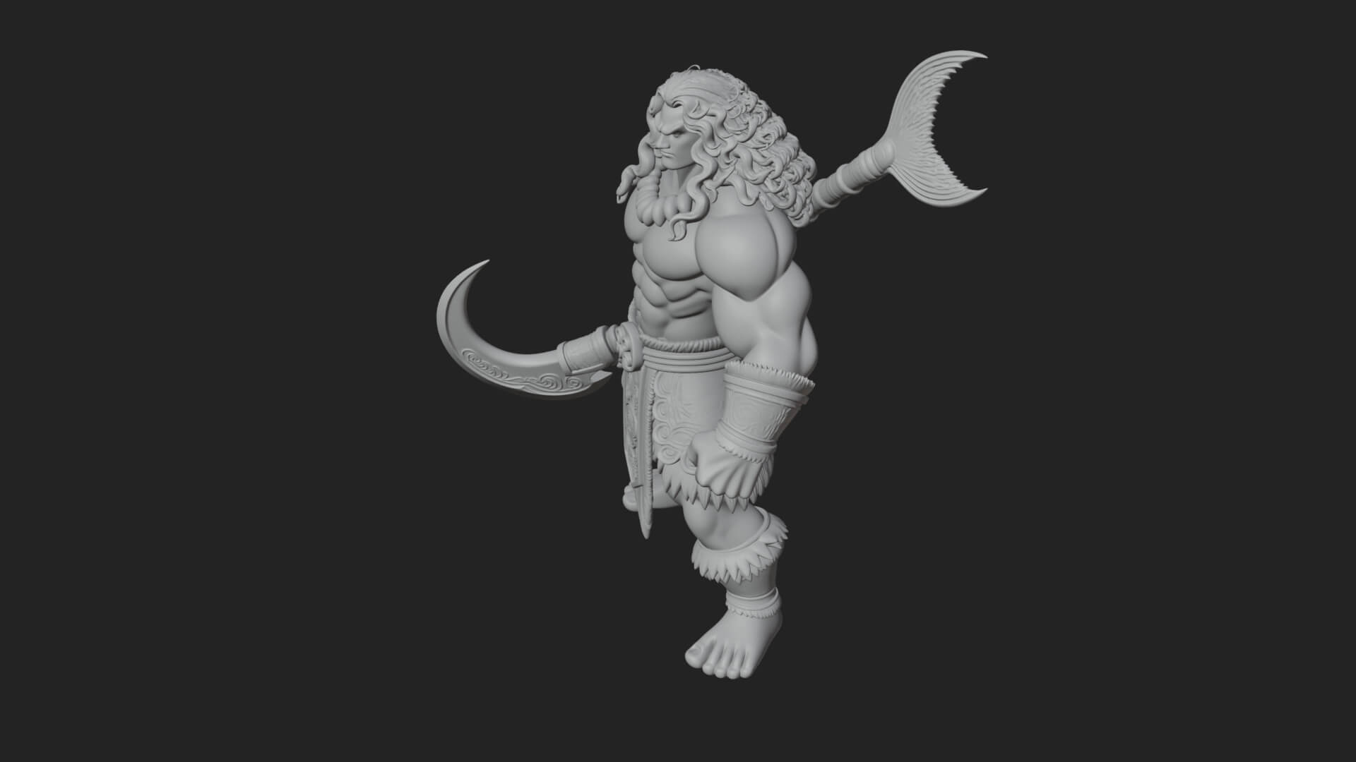 Greek Warrior God Statue Design 29 3D Print Model 3D Model