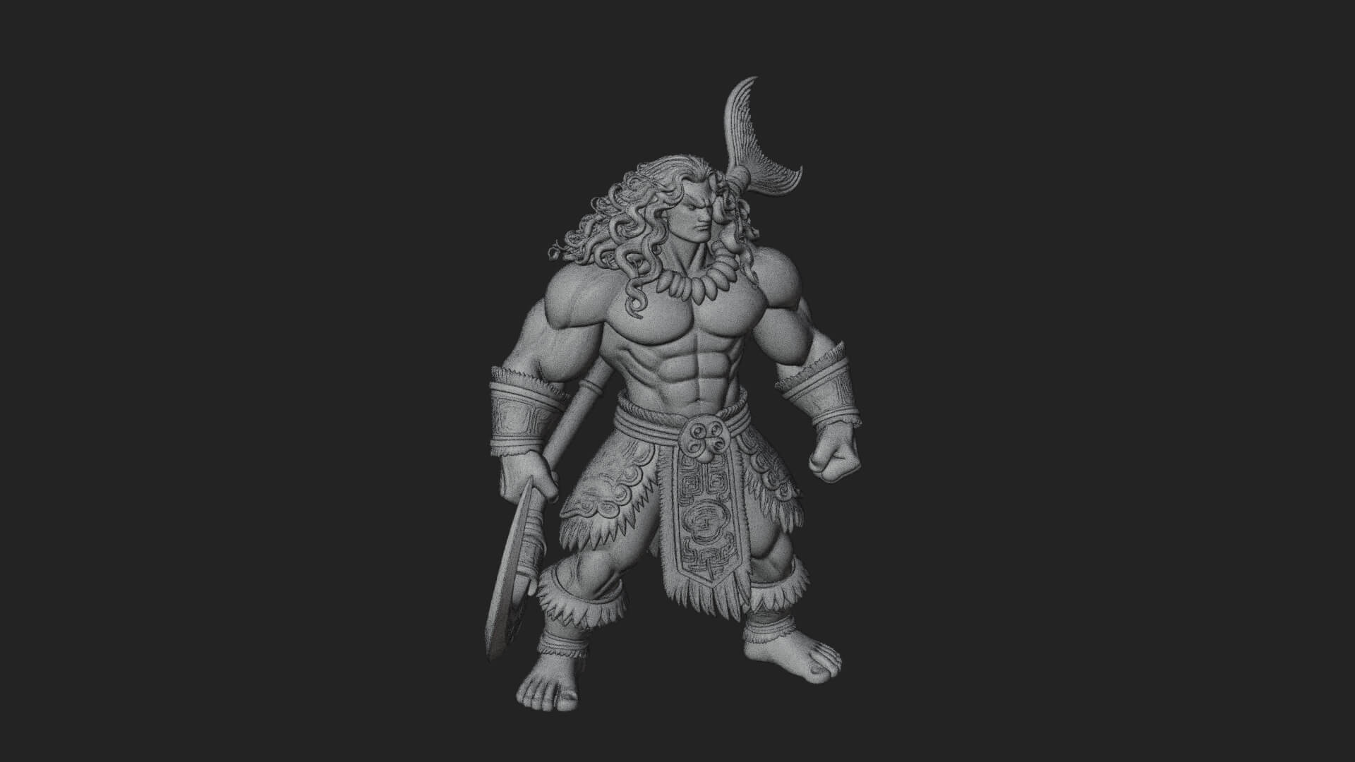 Greek Warrior God Statue Design 29 3D Print Model 3D Model