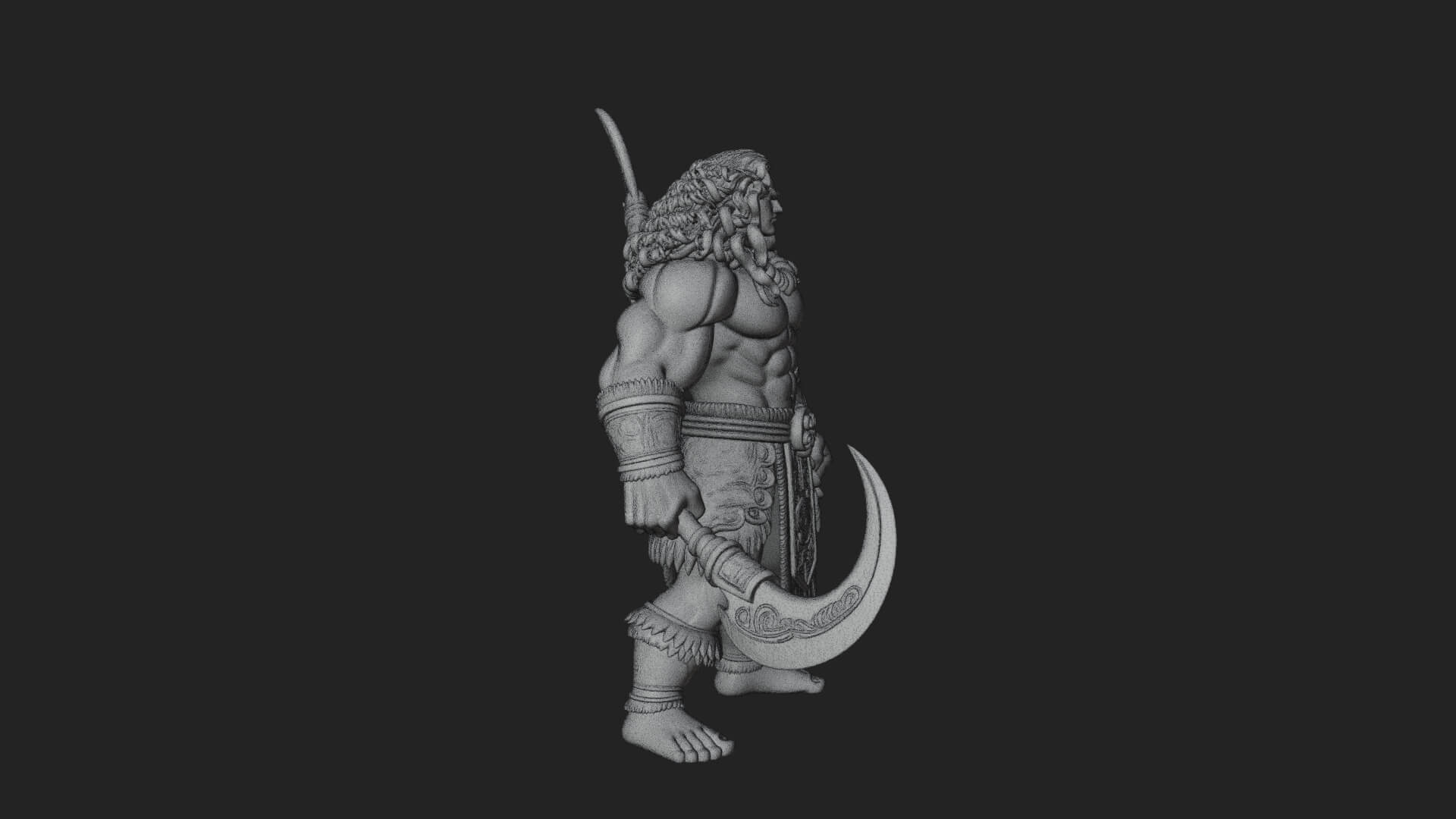 Greek Warrior God Statue Design 29 3D Print Model 3D Model