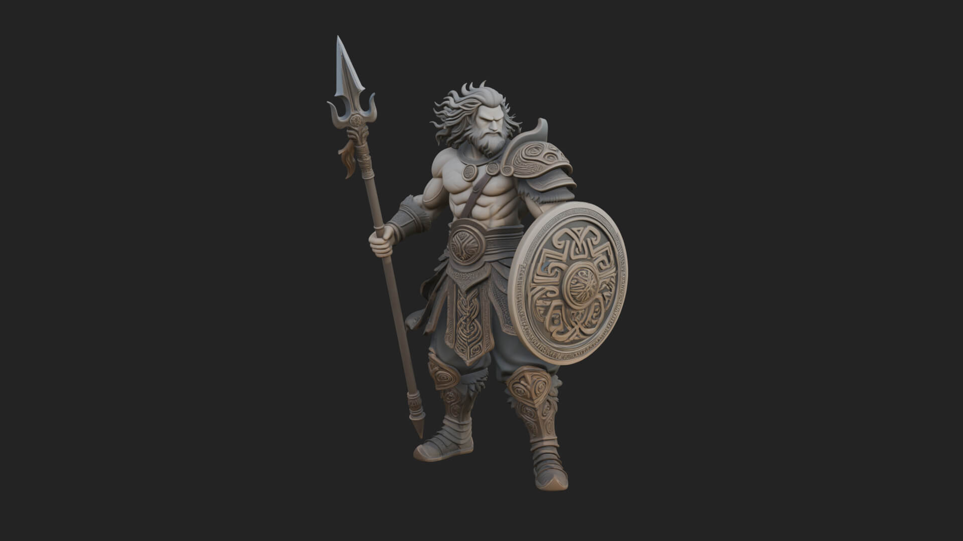 Greek Warrior God Statue Design 30 3D Print Model 3D Model