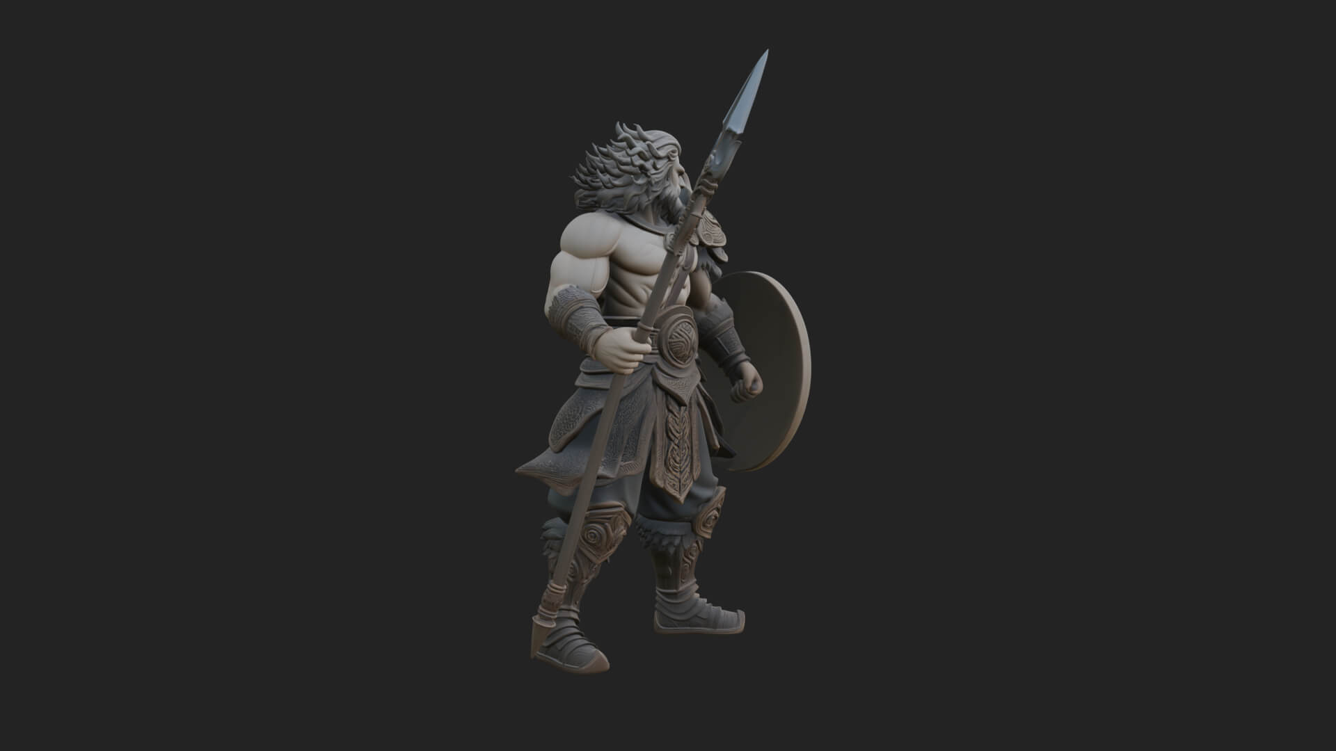 Greek Warrior God Statue Design 30 3D Print Model 3D Model