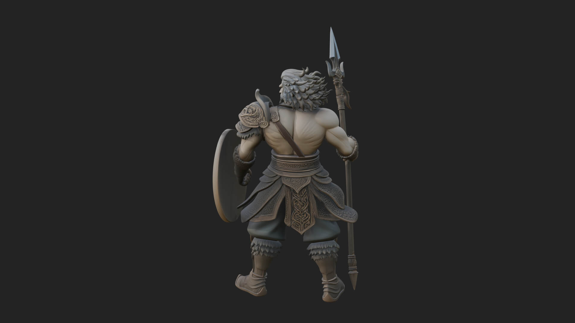 Greek Warrior God Statue Design 30 3D Print Model 3D Model