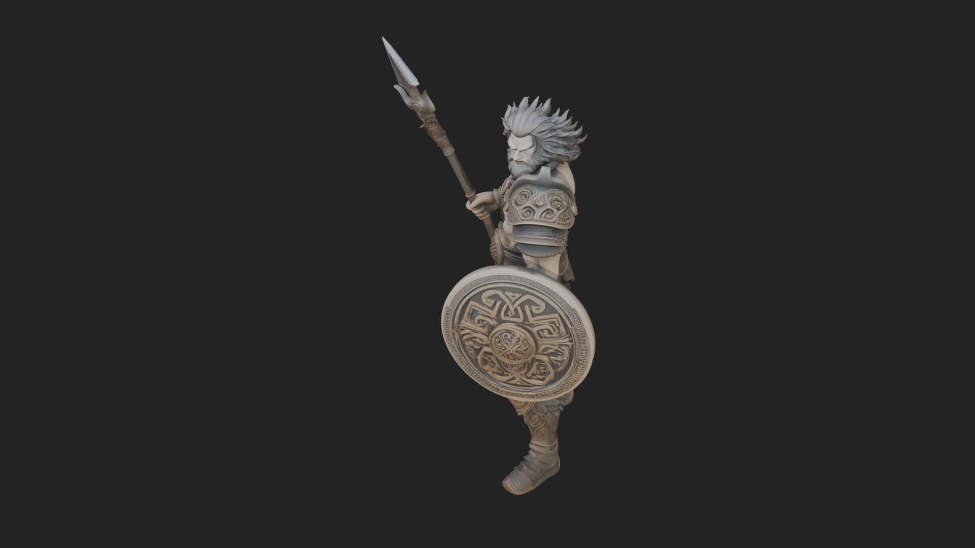 Greek Warrior God Statue Design 30 3D Print Model 3D Model