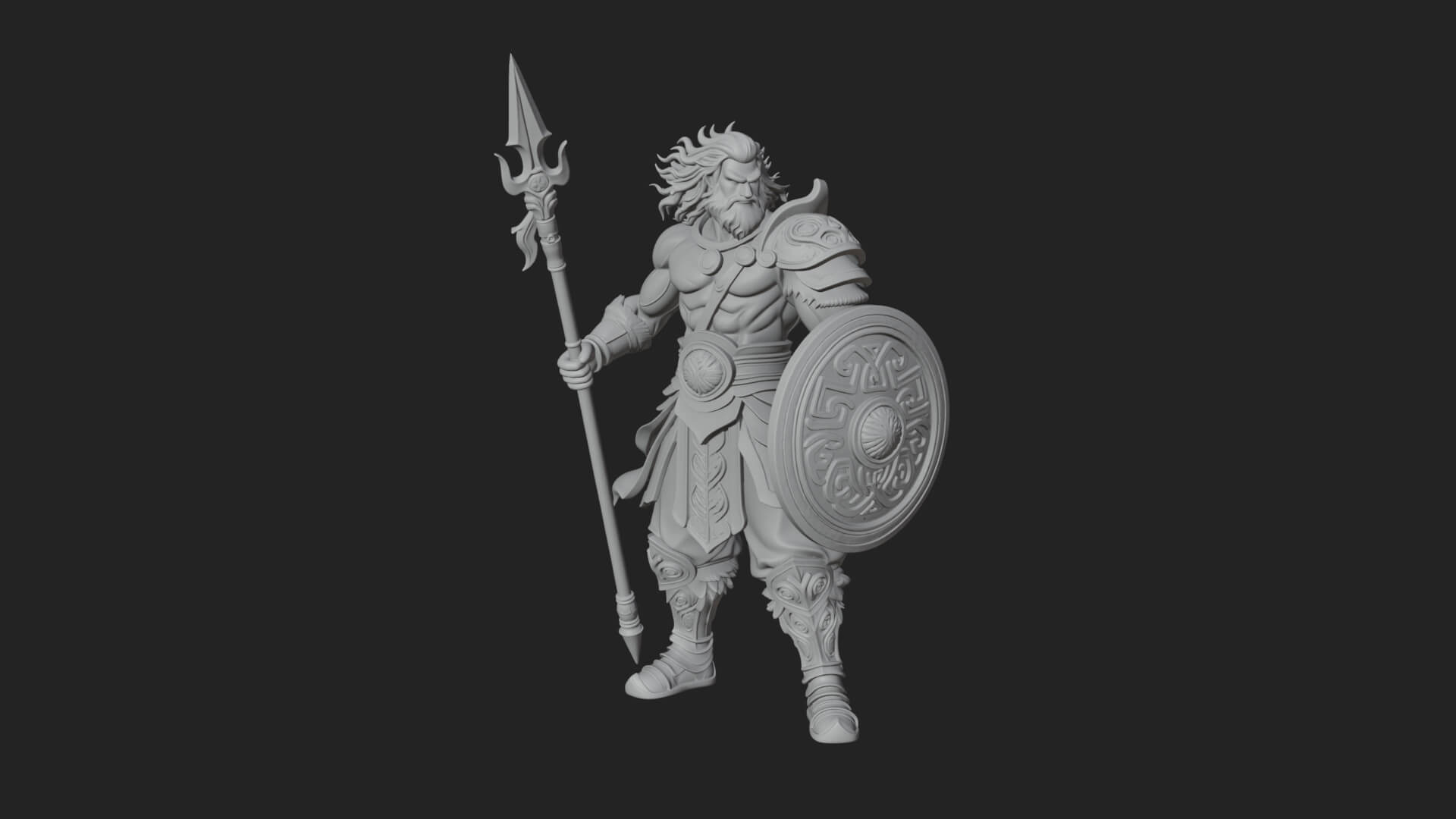Greek Warrior God Statue Design 30 3D Print Model 3D Model