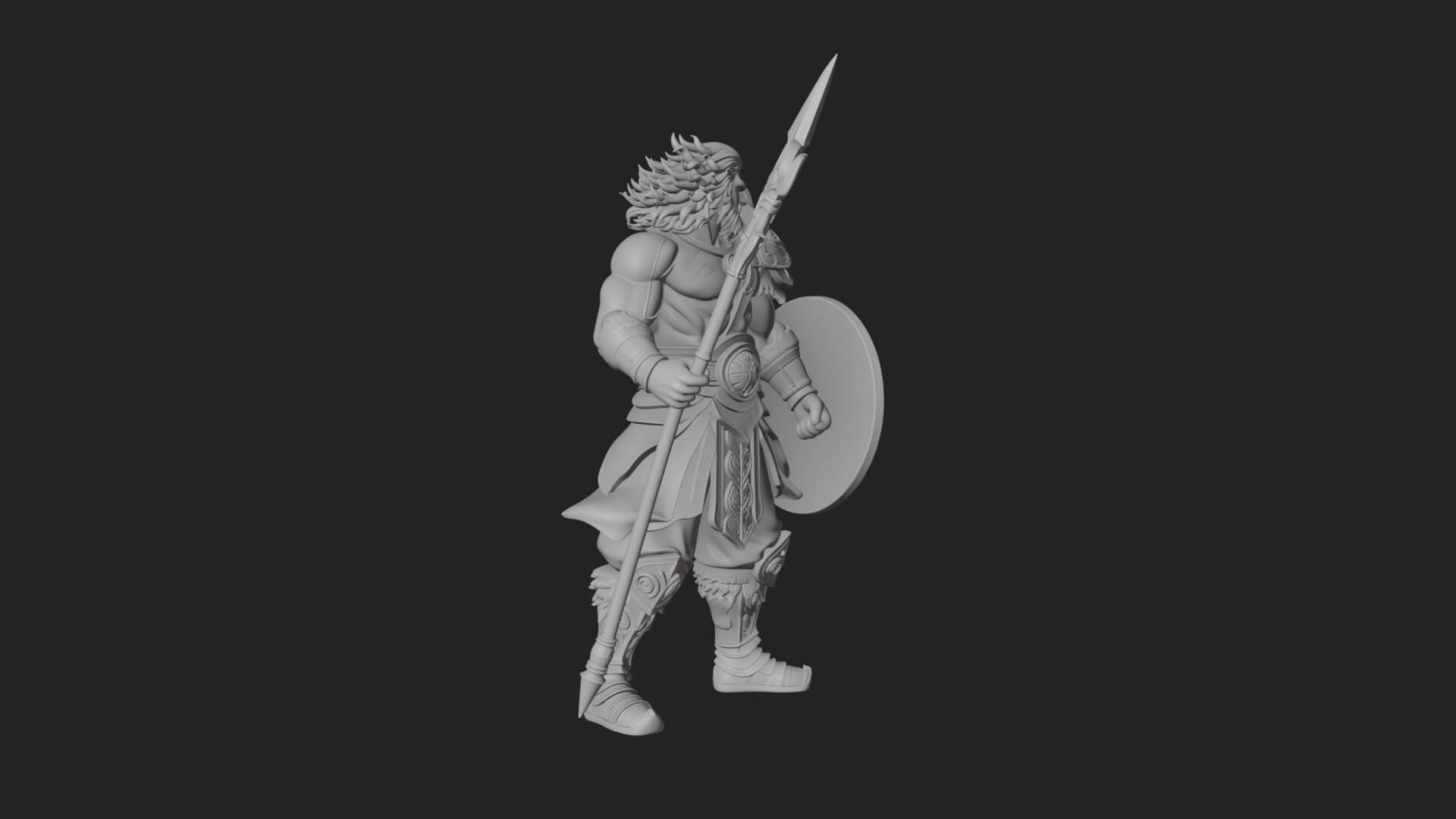 Greek Warrior God Statue Design 30 3D Print Model 3D Model