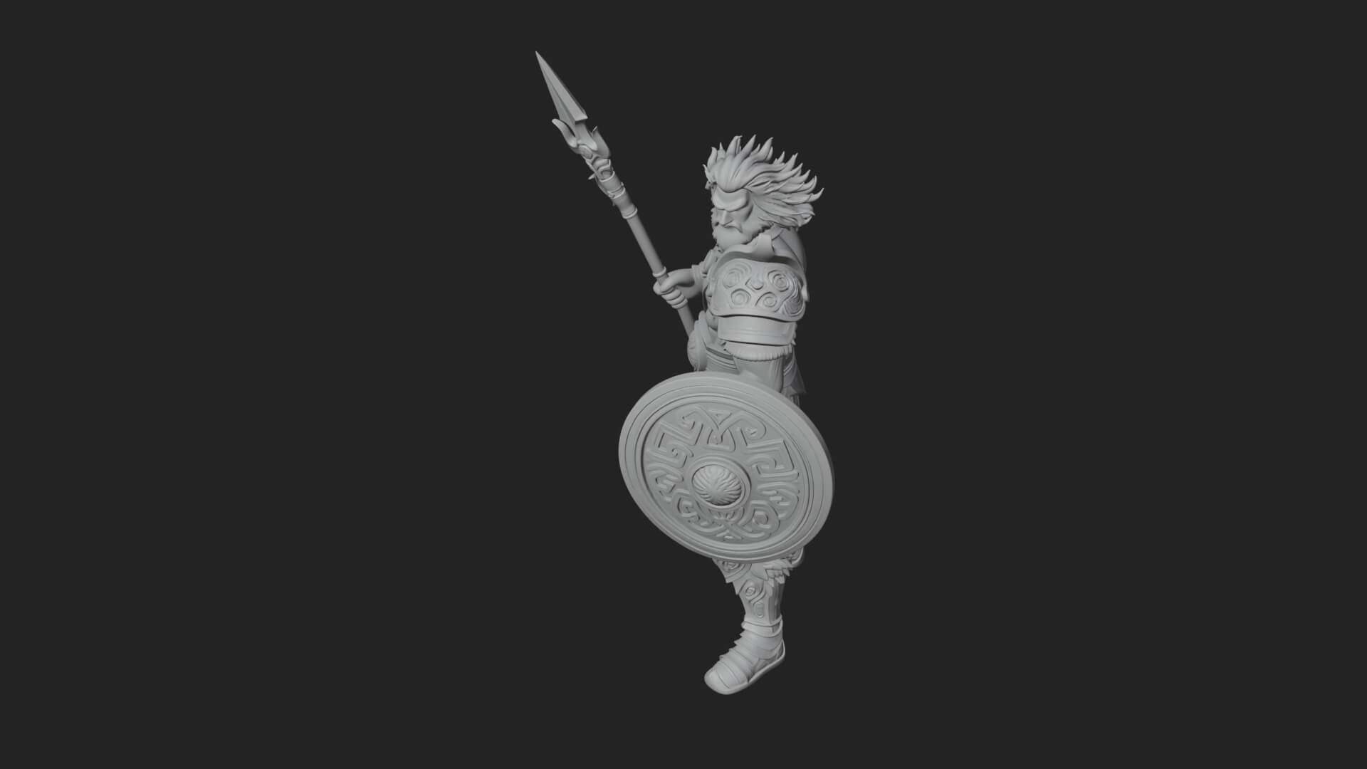 Greek Warrior God Statue Design 30 3D Print Model 3D Model