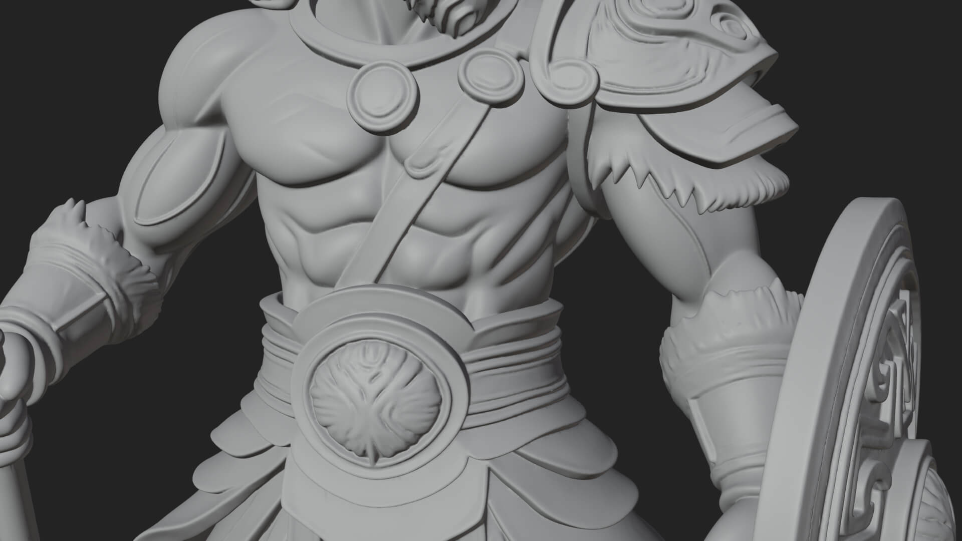 Greek Warrior God Statue Design 30 3D Print Model 3D Model