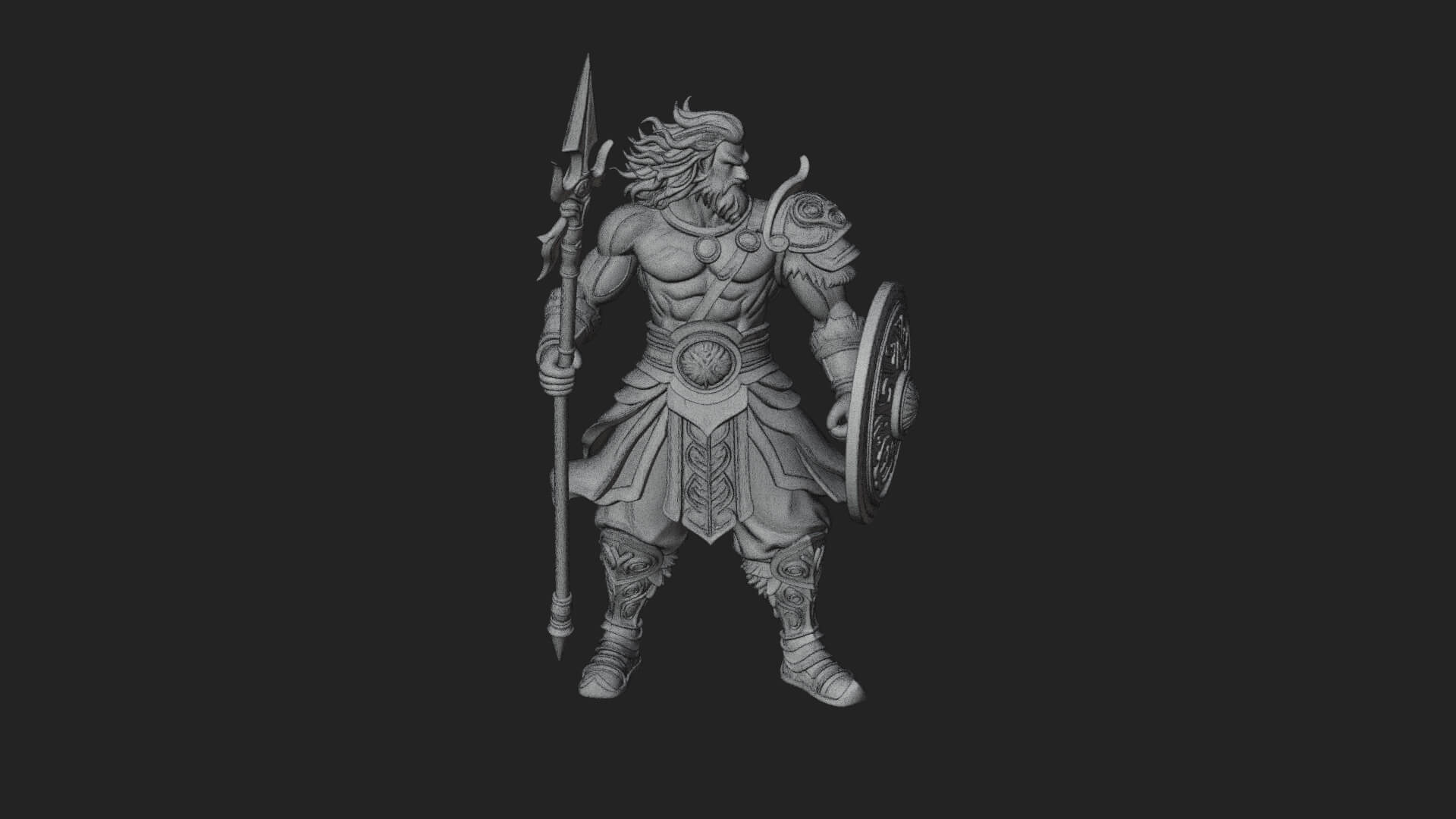 Greek Warrior God Statue Design 30 3D Print Model 3D Model